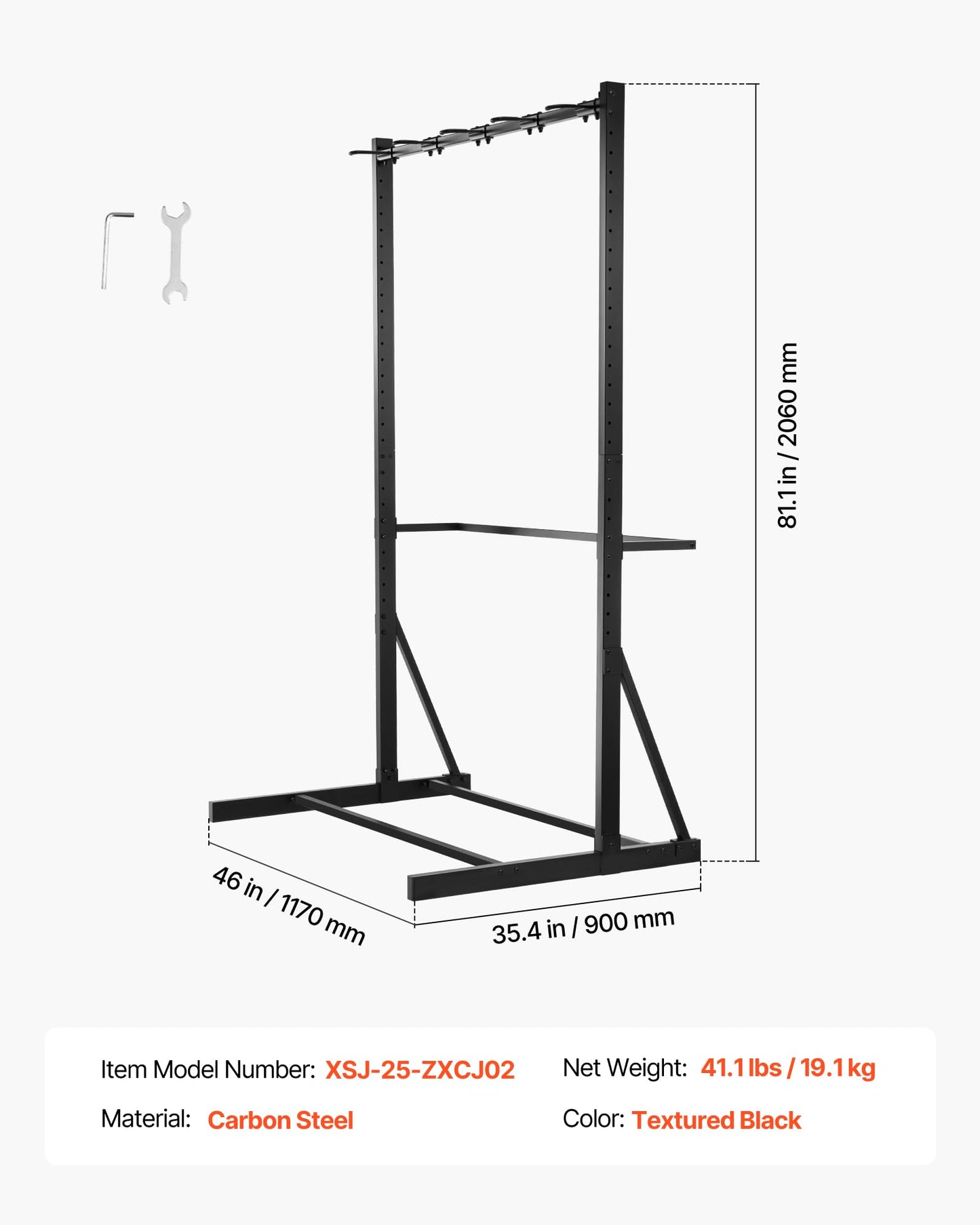 VEVOR Bike Rack, 300LBS/136KG Capacity for up to 5 Bikes, Freestanding Bike Storage Rack, Carbon Steel Vertical Bicycle Stand for Home, Yard, Garage, Living Room, Indoor/Outdoor Bicycle Storage Stand