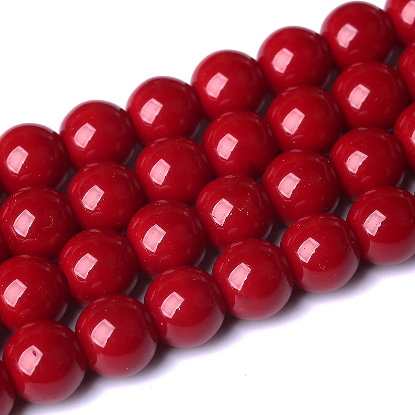 4mm 90pcs Pomegranate Red Glass Beads Natural Round Loose Beads Crystal Energy Stone Healing Power for Jewelry Making 1 Strand 15" (4mm, Pomegranate Red Glass)