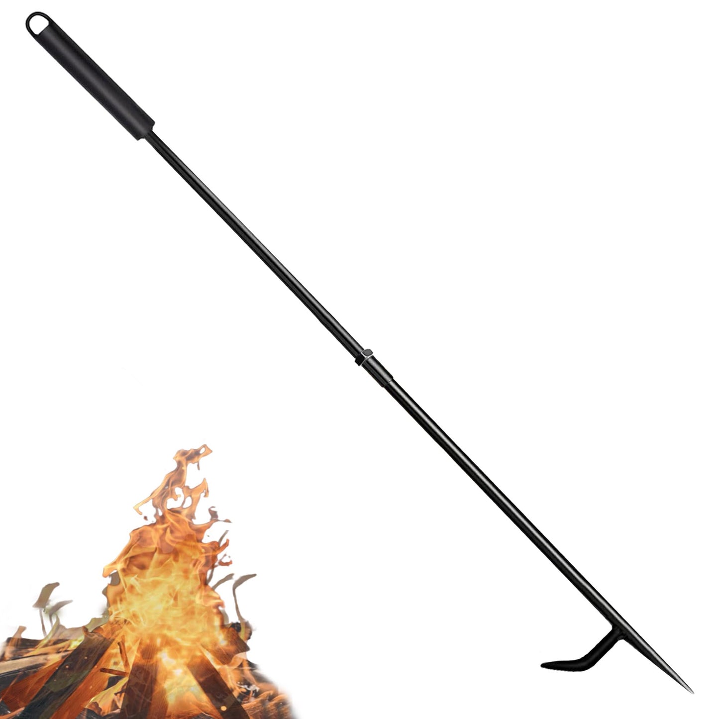 Fire Poker for Fire Pit, Heavy Duty 34-Inch Solid Steel Fireplace Poker, Portable Removable Design Poker Fire Poker for Fire Pit Outdoor Fireplaces Solo Stove Campfires & Indoor Use