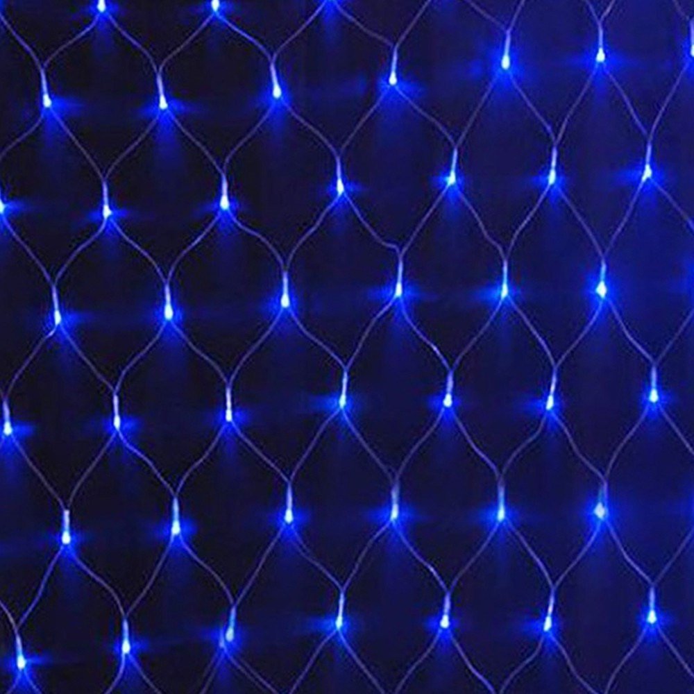 DOCHEER LED Net Mesh String Fairy Lights 204 LEDs, 6.56 Ft x 9.84 Ft,8 Modes, Blue Outdoor Transparency String Lights Waterproof Christmas Decorative Lights for Christmas Tree, Holiday, Party