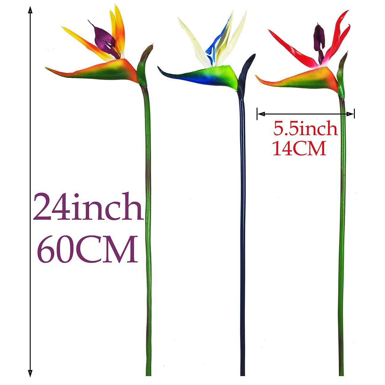 Beebel Artificial Flowers Bird of Paradise Greenery Plants Indoor Outside Garland Home Garden Office Verandah Wedding Decorations 6pcs (Yellow, 6 Pack)