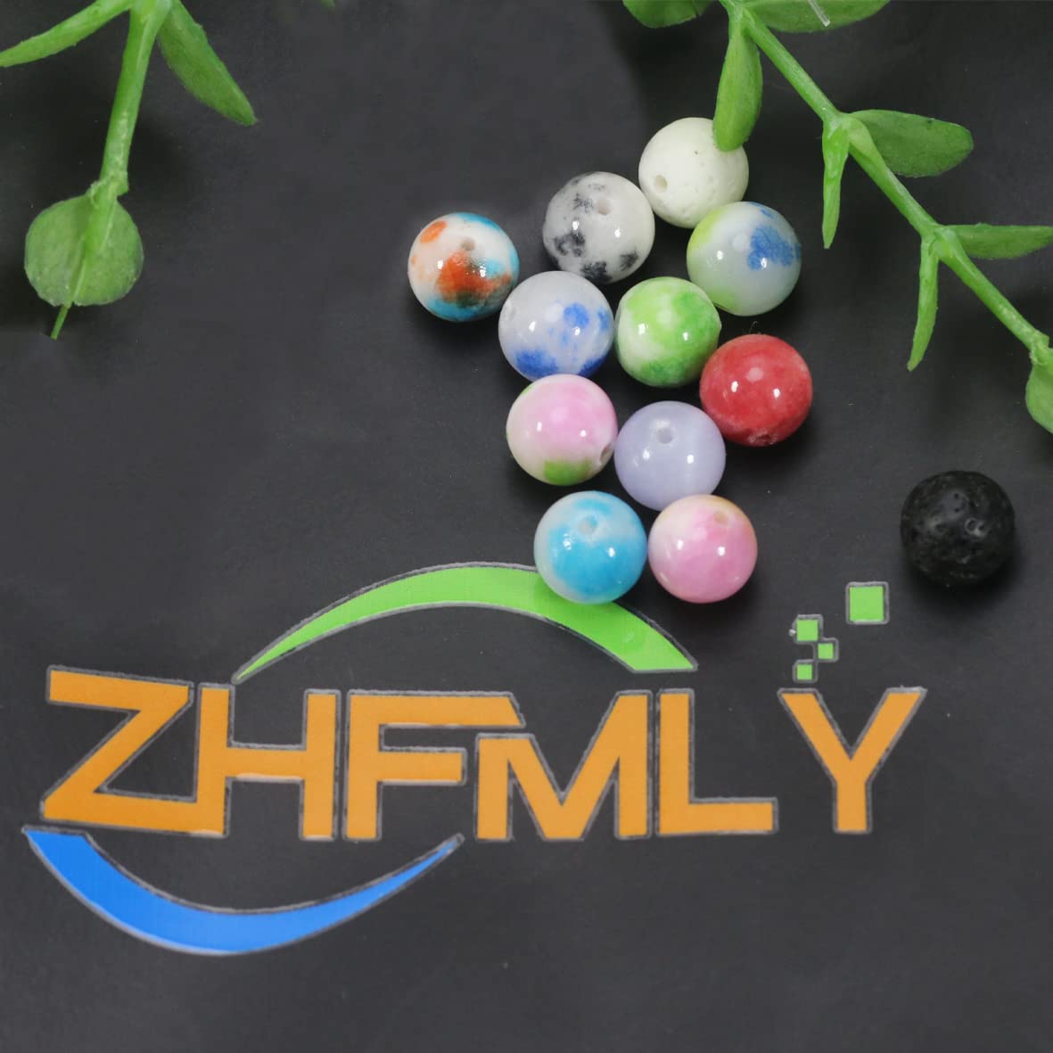 ZHFMLY 10mm Natural Gemstone Persian Jades Stone Beads 180pcs Assortment Crystal Energy Smooth Round Loose Beads for Necklace, Bracelet & DIY Jewelry Making Chakra Energy Craft Supplies