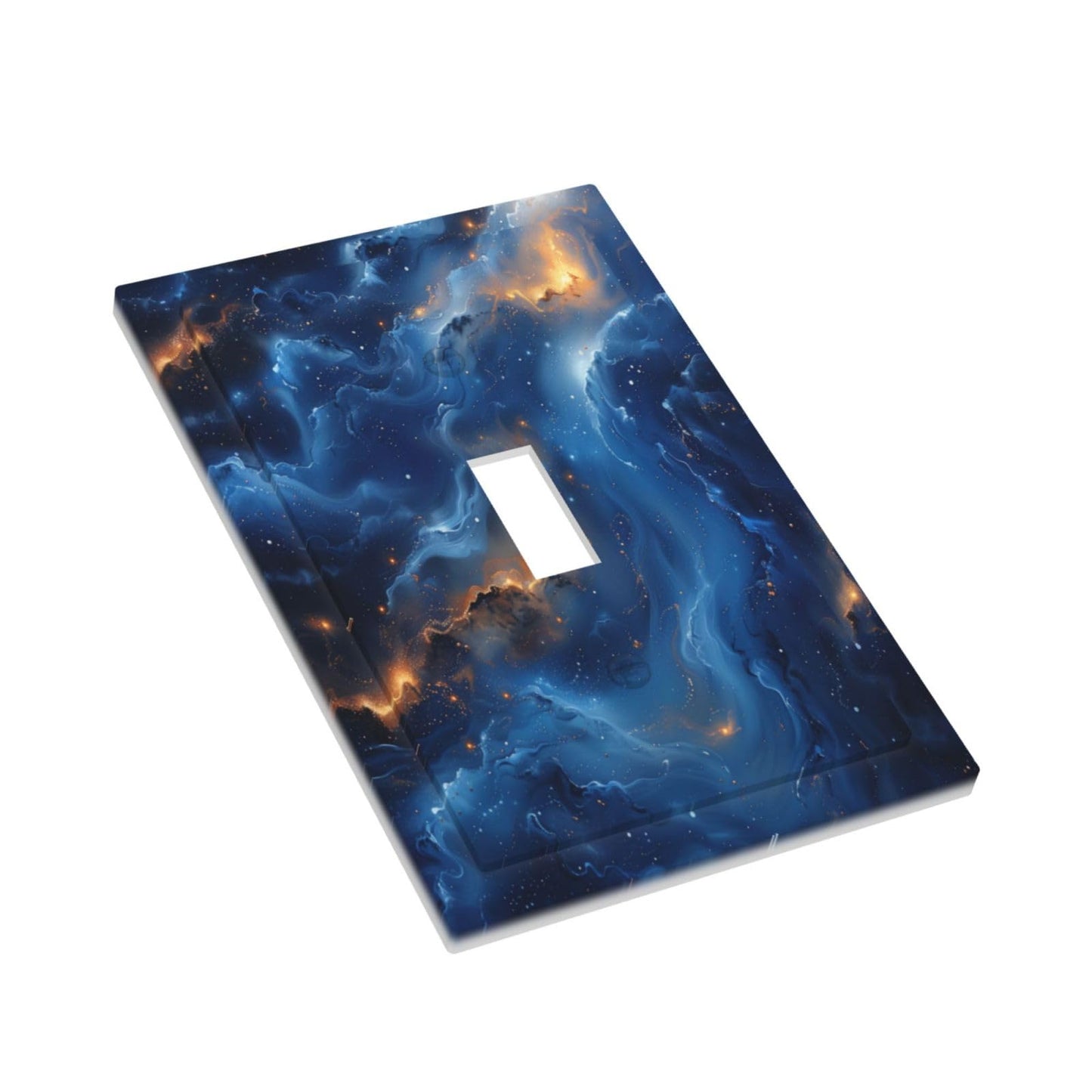 Navy Teal Blue Gold Abstract Marble Art Liquid Golden Texture 1 Gang Wall Plate Decorative Electrical Facplate For Home Kitchen Living Bedroom Rustic Country Electrical Decorative Wall Plates