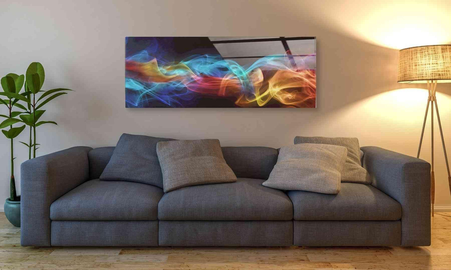 Cortesi Home 'Smokey Haze' Acrylic Wall Art, 16" x 48", Black