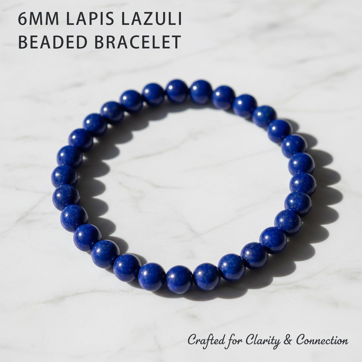 AUMRET Lapis Lazuli Bracelet For Men-6mm Stretch Beaded Anxiety Bracelet Gifts For Women Birthday Valentine's Day Mother's Day Christmas