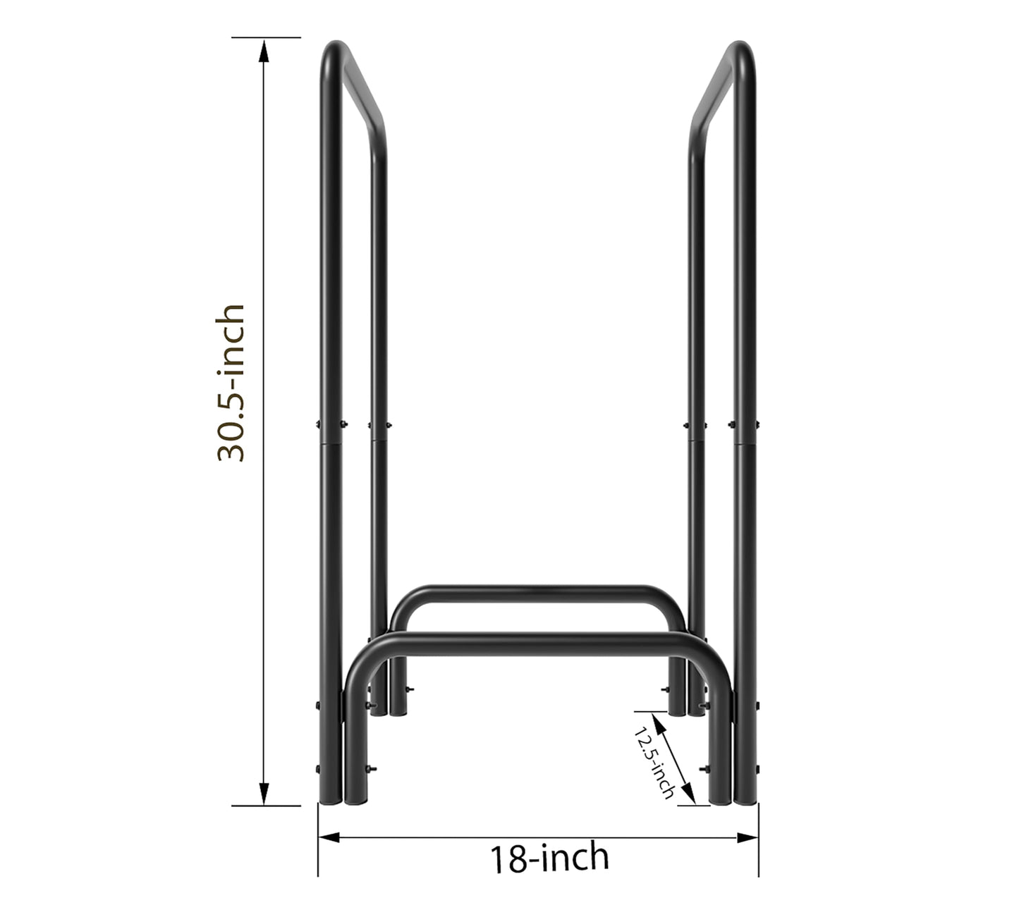 Kingson Firewood Rack Log Holder for Indoor Outdoor Fireplace Black Detachable Firewood Storage Log Storage Holder