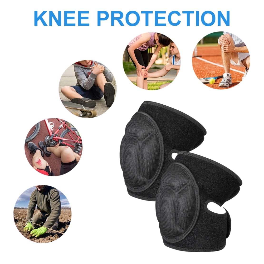 CXWPDD Protective Knee Pads Anti Slip Collision Avoidance Outdoor Sports Kneeling Braces High Elastic Fabric for Garden Dancing Cleaning