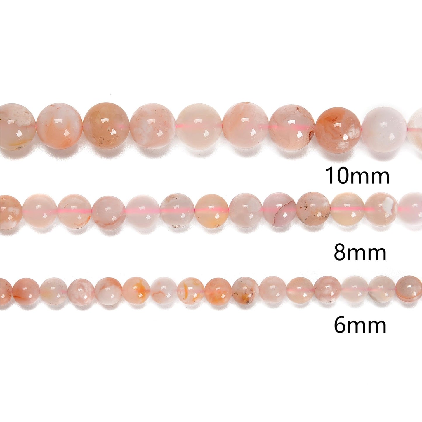 48Pcs 8mm Coffee Vein Agate Natural Round Loose Real Stone Beads Gemstone Genuine for DIY Hand Made Craft Jewelry Bracelet Earring Necklace String Making Energy Healing Power