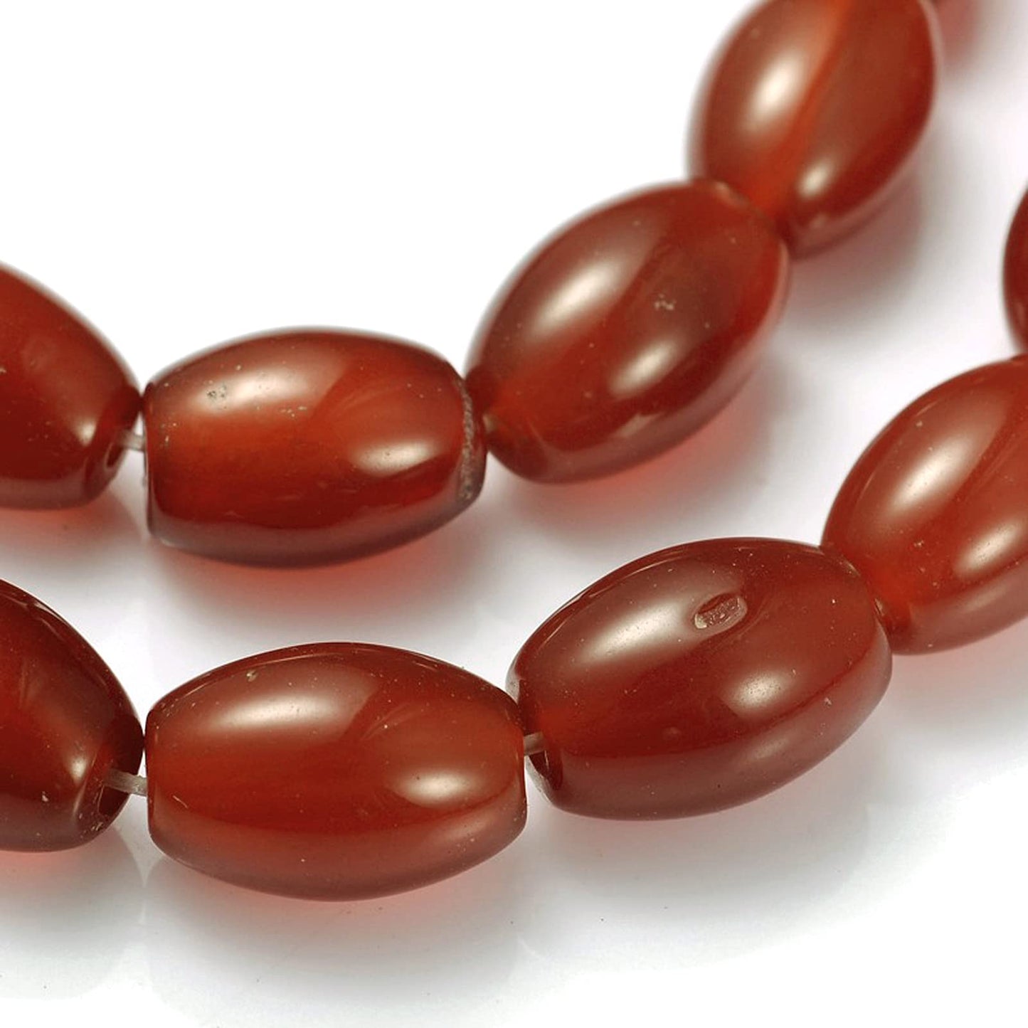 Fashewelry 30pcs Natural Carnelian Gemstone Beads Smooth Oval Healing Crystal Loose Stone Beads 12x8mm for Jewelry Necklace Bracelet Earring Craft, 14.5 Inch