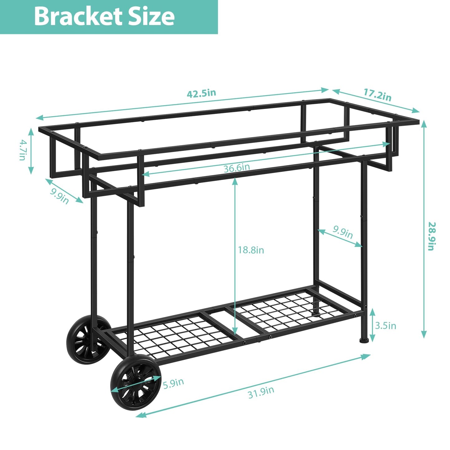 YBING Raised Garden Bed with Wheels Outdoor Elevated Planter Box Stand 6 Pocket Raised Flower Bed with Legs and Storage Shelf Herb Garden Planter for Patio 30" Tall, Dark Grey