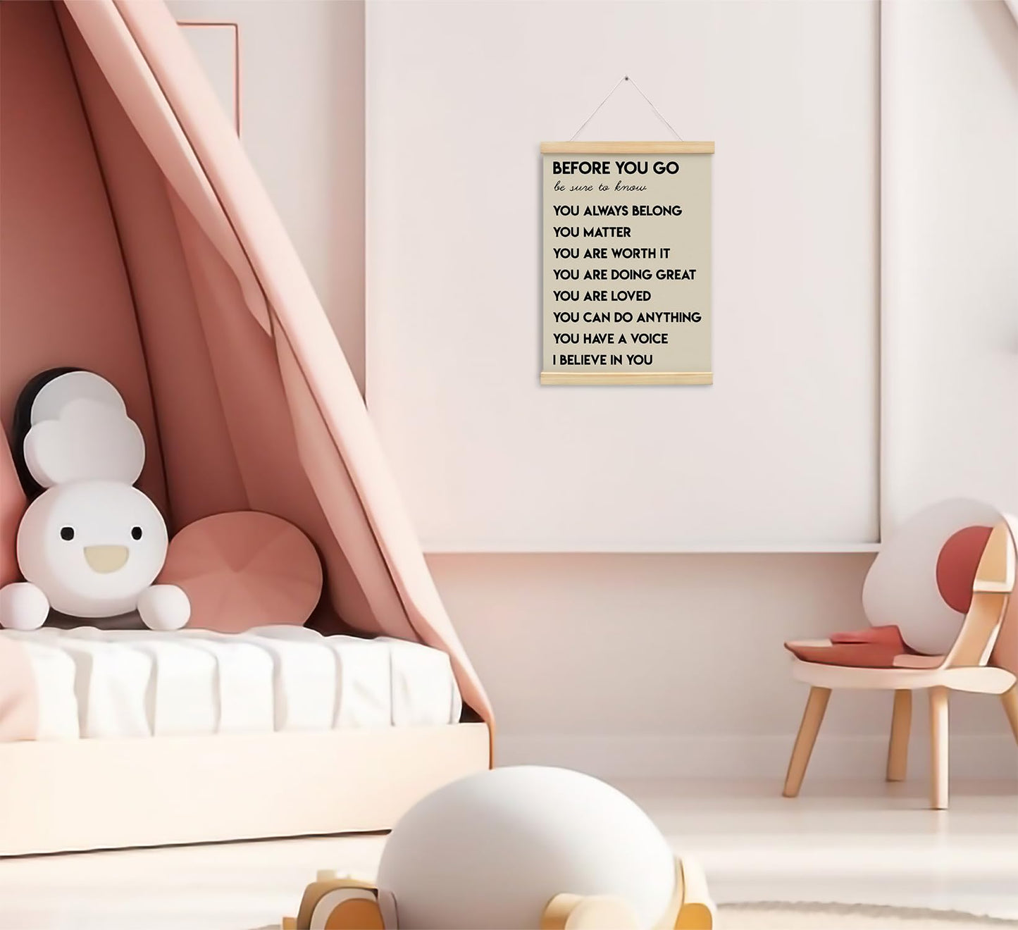Mental Health Positive Affirmations Inspirational Wall Art Decor, Therapist Calming Teacher Nurse Wall Art for Office, Door Decor for Office Classroom Kids Teen Room Playroom, Wood Posters 12x16 In
