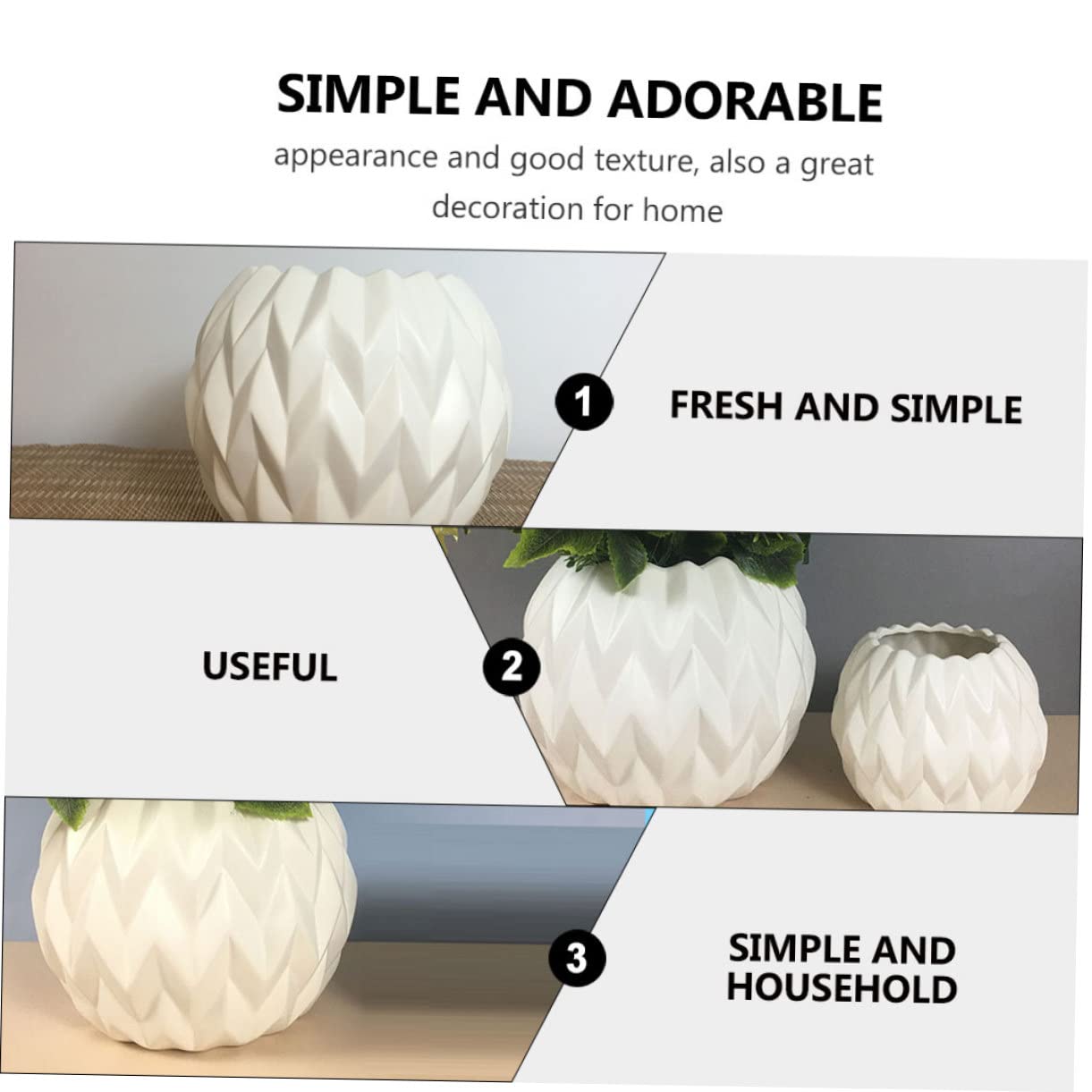 ABOOFAN Decorative Vase Ceramic Plant Pots Floral Design Garden Decorations for Home Office