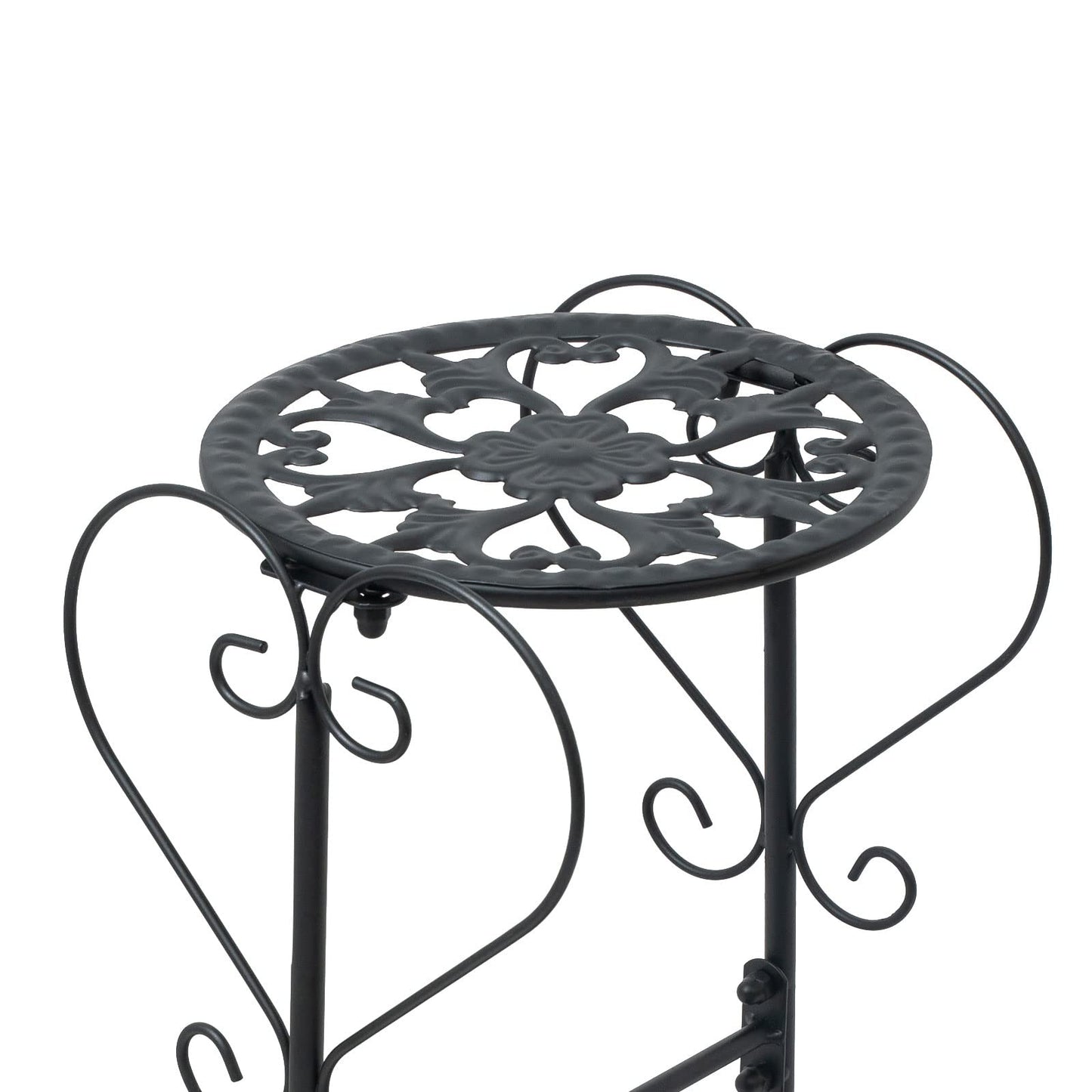 GXFCHYL Metal Plant Stand Indoor & Outdoor Wrought Iron Plant Stands Flower Pot Holder Shelf for Multi Plants, Flower Holder Racks for Patio Garden, Living Room, Corner Balcony (4 Tier)