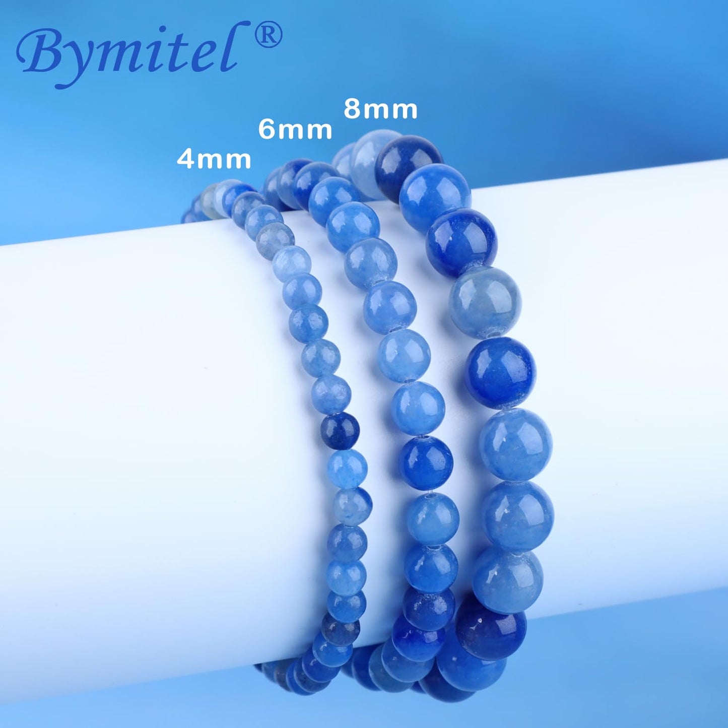 Bymitel 4mm Blue Aventurine - Handmade Reiki Gemstone Stretch Bracelet, Natural Beauty & Spiritual Essence, Crystal Healing for Unisex Adults