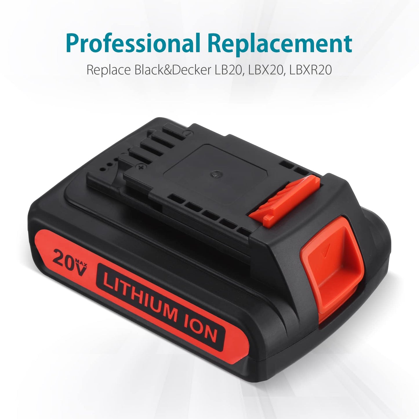 ORHFS LBXR20 20V 4.0Ah Replacement for Black and Decker 20V Lithium Battery Max LB20 LBX20 LBXR20-OPE LBXR2020-OPE LBXR20B-2 LST220 LST300 20-Volt Max Tools Cordless Power Tool