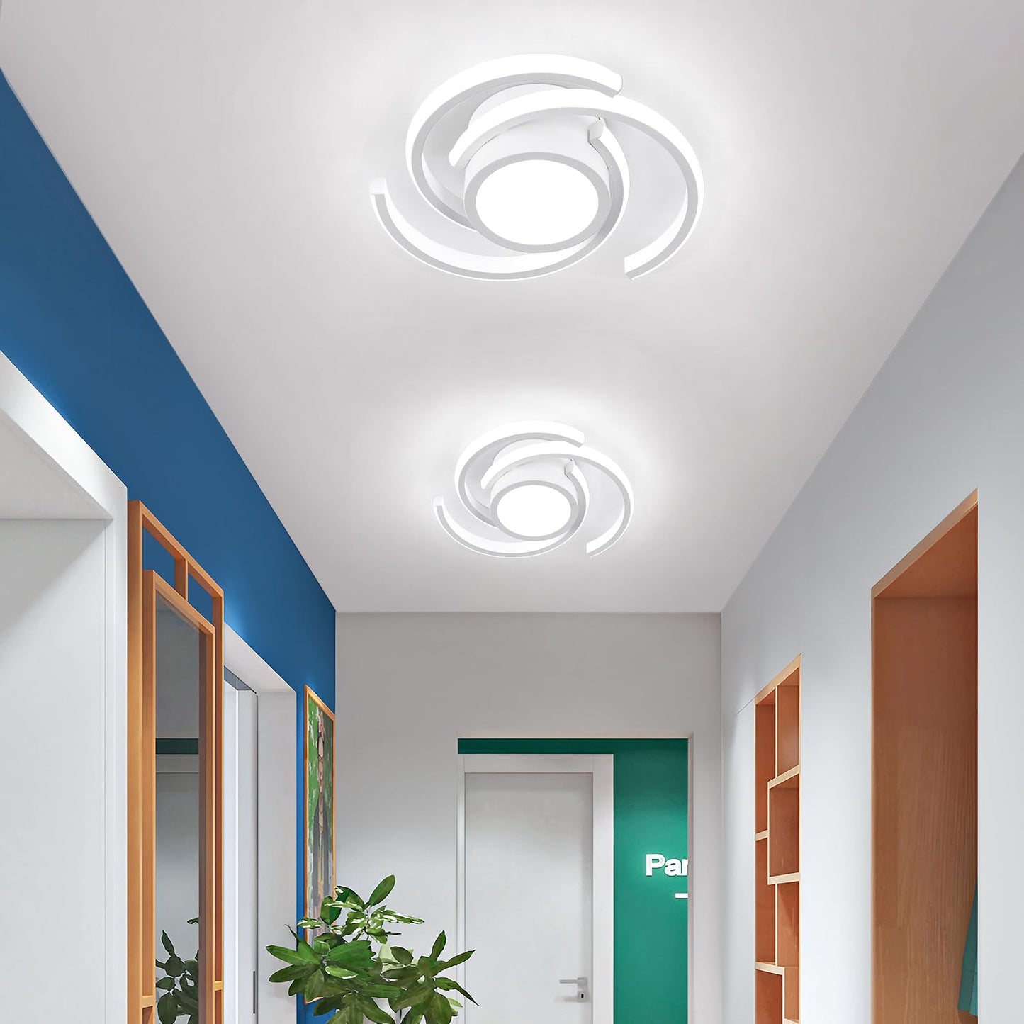 ADISUN LED Modern Ceiling Light,6000K Semi Flush Mount Ceiling Light Fixture,Unique White Ceiling Lights Fixtures for Living Room Bedroom Corridor Aisle Hallway Indoor Ceiling Lamp (D11 in*H3.9 in)