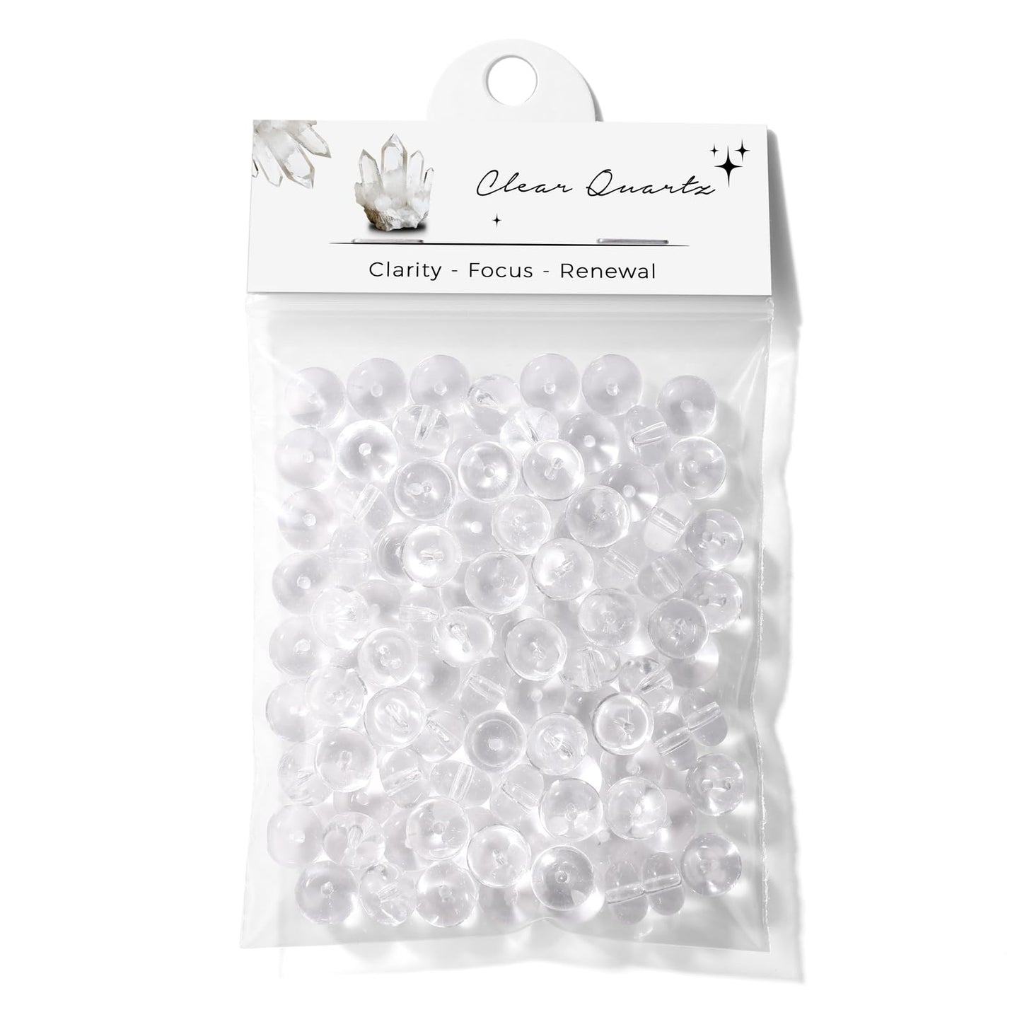 Raicegs 100pcs 5×8mm Rondelle Clear Quartz Beads Natural Gemstone Beads Abacus Disk Stone Loose Beads for Jewelry Making DIY Bracelets Necklace