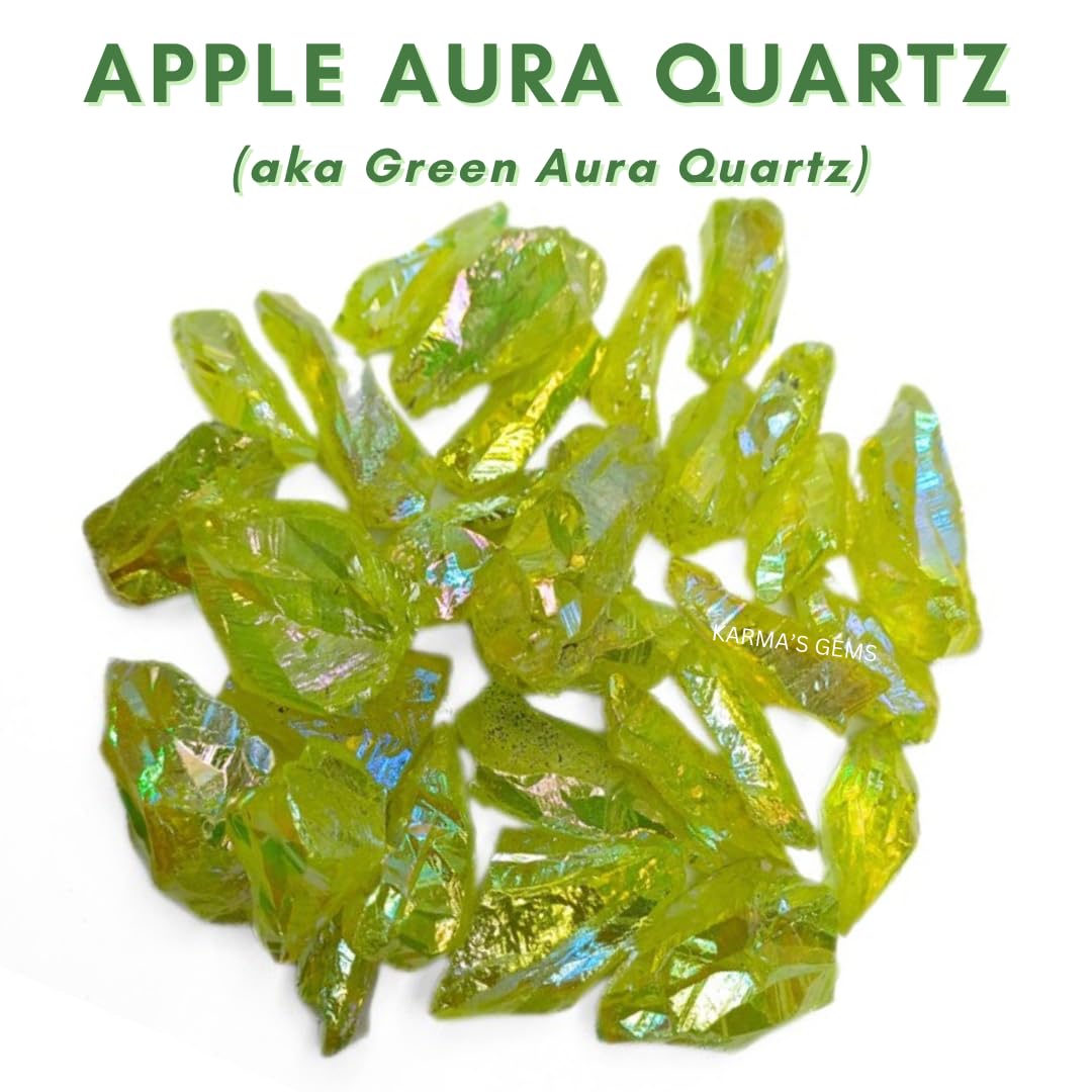 Crystals, Rocks, Jade, Crystals and Healing Stones, Witchcraft Supplies, Healing Crystals, Stones, Healing Stones, Rock Collection, Agate, Raw Stones (Apple Aura Quartz, 2 Pcs)