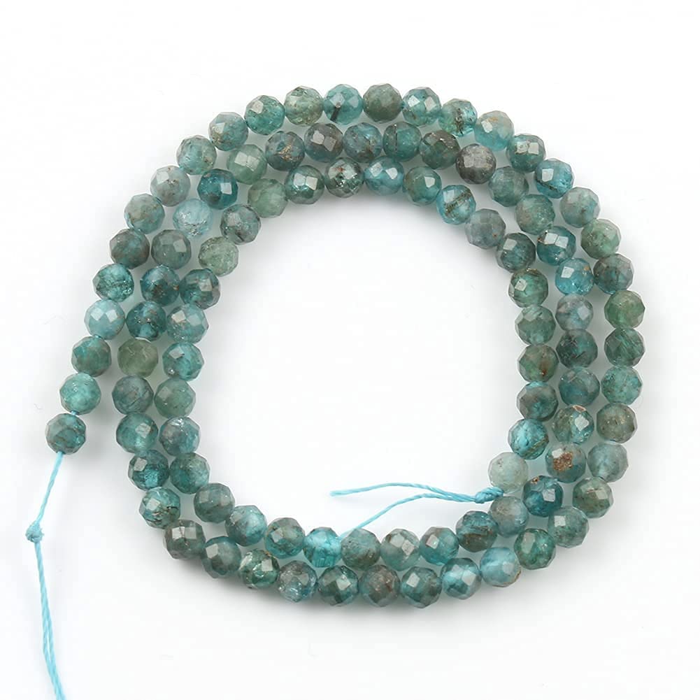 Song Xi 120pcs 3mm Natural Kyanite Gemstone Beads Faceted Round Loose Stone Beads for Jewelry Making (1 Strand)