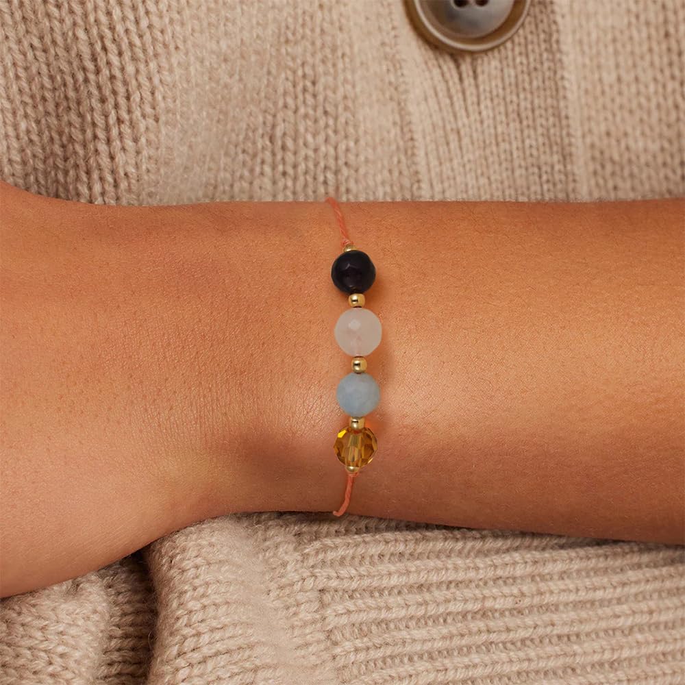 Fezodo Fertility Bracelets For Women, Natural Crystals and Gemstones Energy Healing Crystal Beaded Bracelet mas Valentines day Birthday Gift for Friends Women