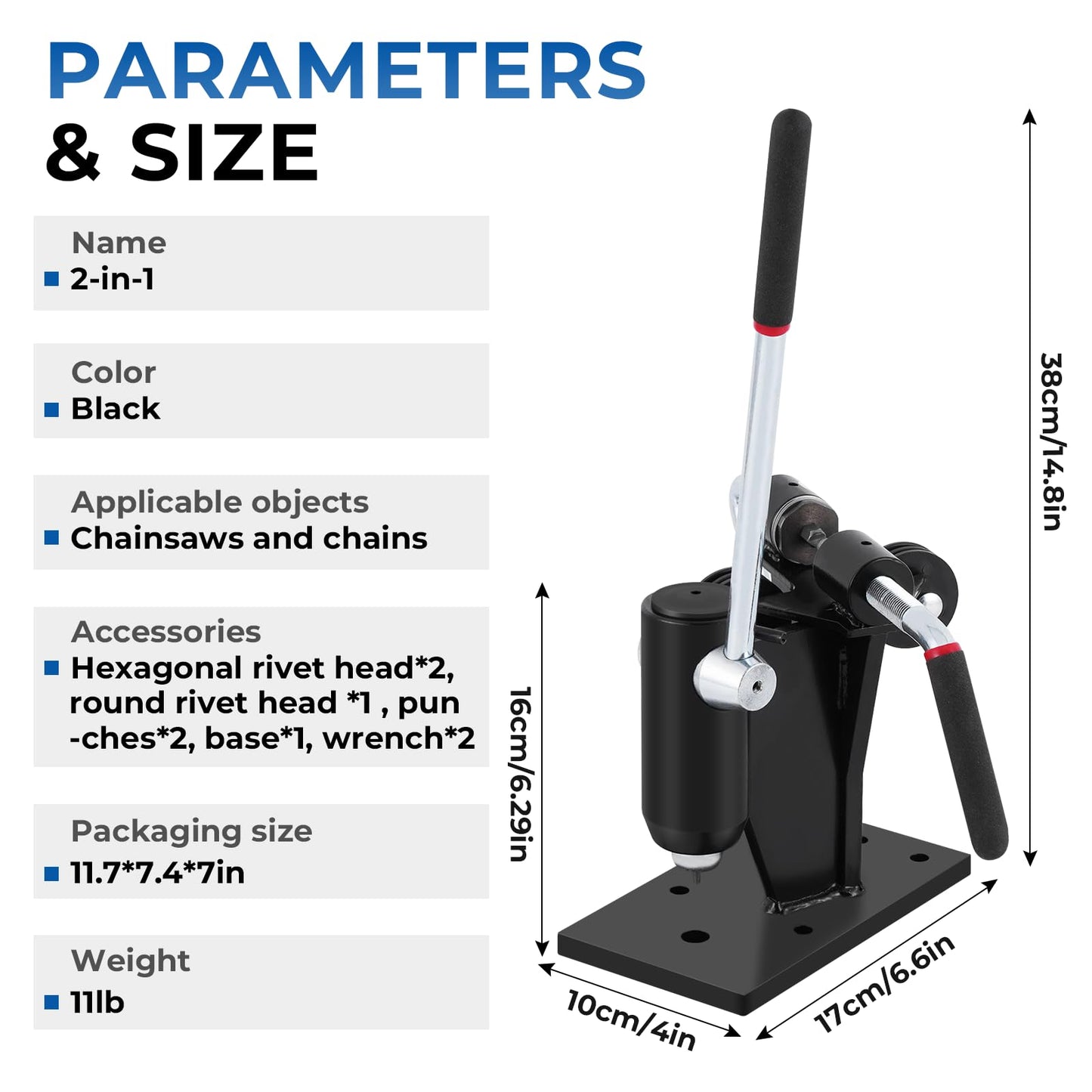 Chainsaw Chain Breaker and Spinner 2-in-1 Chain Breaker & Rivet Spinner Chainsaw Breaker Rivet Spinner Repair Tool for Most Chainsaw Chains