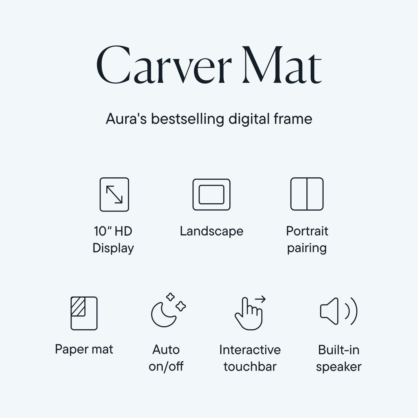 Aura Digital Picture Frame - 10.1" HD Mat Display | Wirecutter's Best Digital Frame for Gifting | Text Photos Directly to Your Frame from Anywhere | Quick & Easy Setup Over WiFi - Free App | No Fees