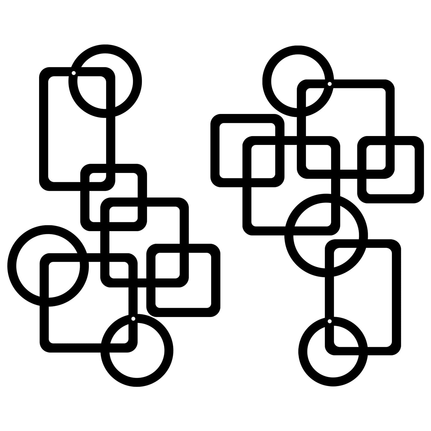 YIYA 2 PCS Black Abstract Metal Wall Art Decoration Minimalist Decor 3D Textured Square Logo Metal Wall Sculpture，for Living Room Bedroom Bathroom Study Room