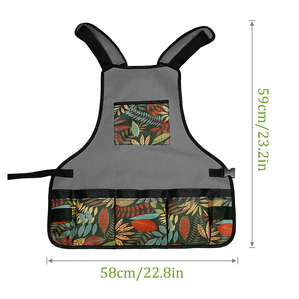 Laelr Garden Apron - Oxford Cloth Work Apron With Pockets, Adjustable Heavy Duty Tool Apron for Men & Women, Artist Apron for Painting and Home Garden, Gifts for Father's Day