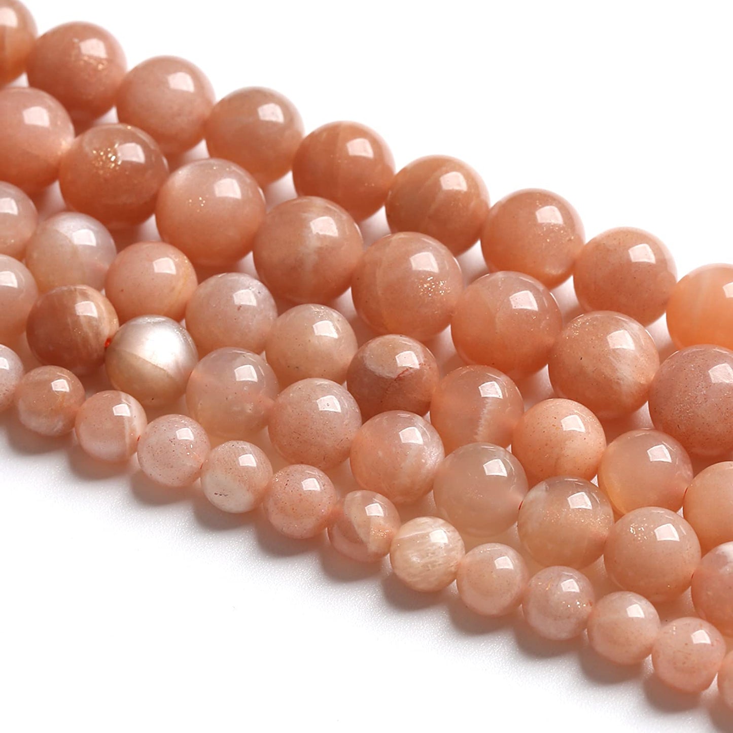 4MM 86PCS Natural Stone Sunstone Gemstone Loose Beads for Jewelry Making DIY Bracelet Crystal Beads