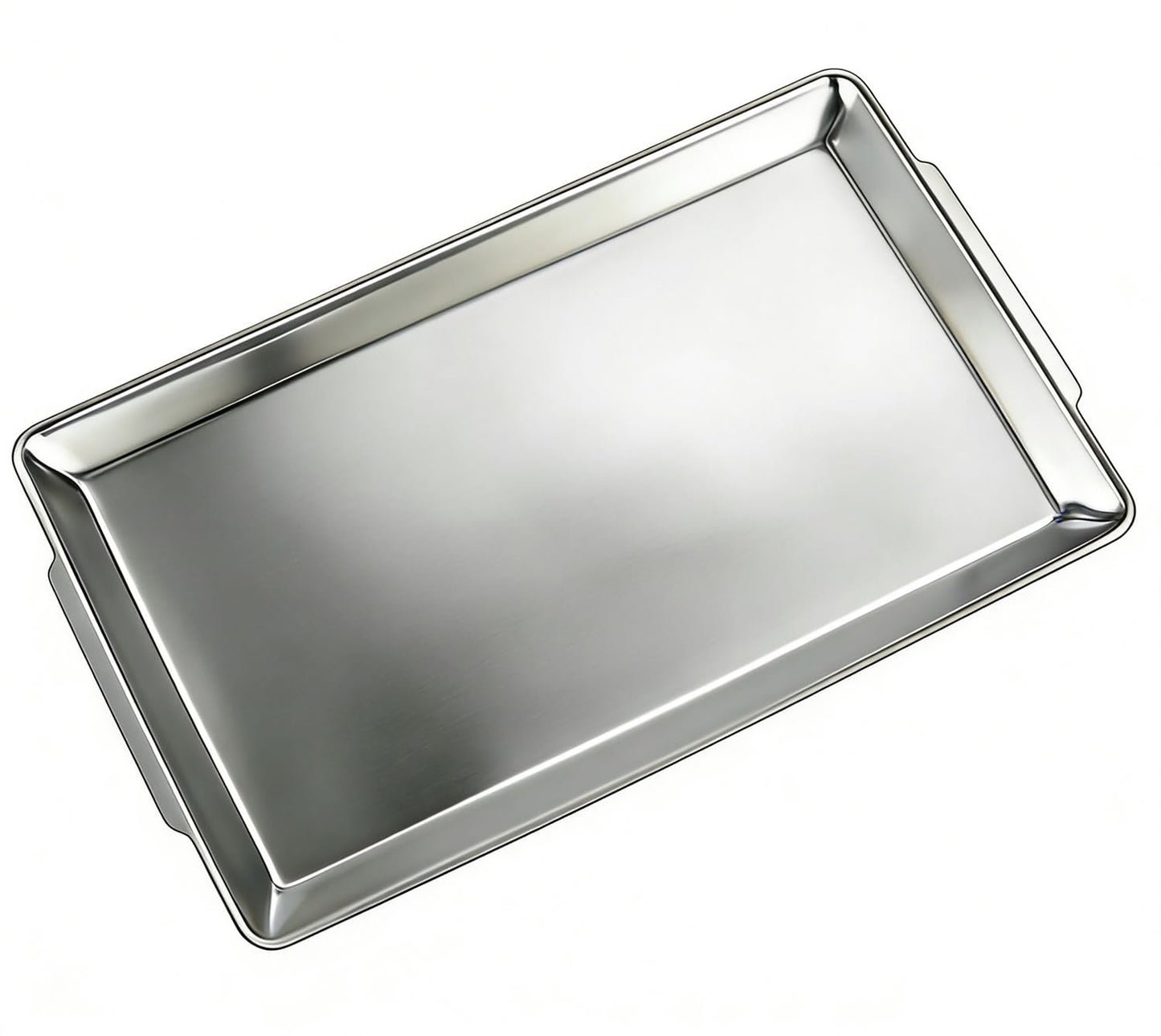 15.8" x 9.5" Large Serving Platters, Stainless Steel Heavy-Duty Large Serving Trays, Silver Rectangular Plates for Food, Fruit, Party, Wedding, Christmas, Chip and Scratch Resistant