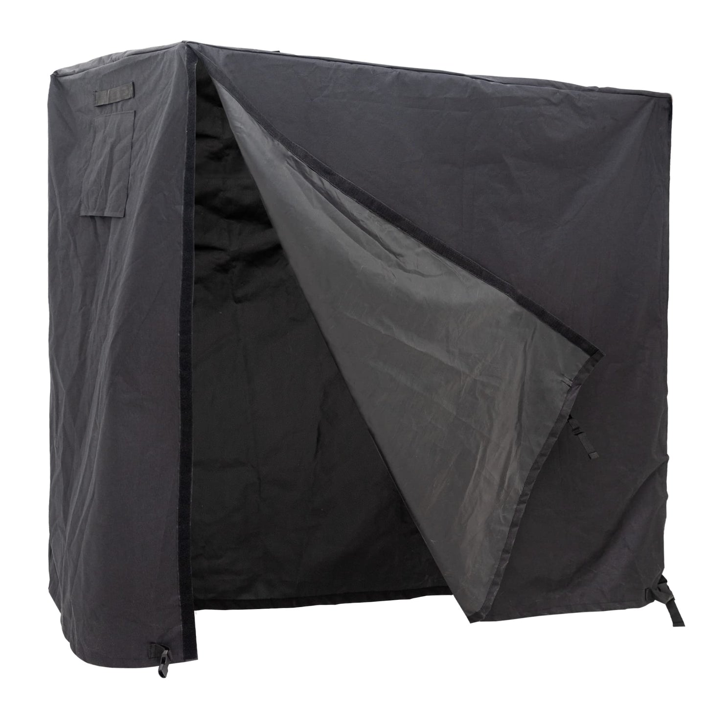 Coverify Heavy Duty Waterproof Log Rack Cover - Outdoor Fire Wood Protection Cover, 4ft - UV Protection, Black