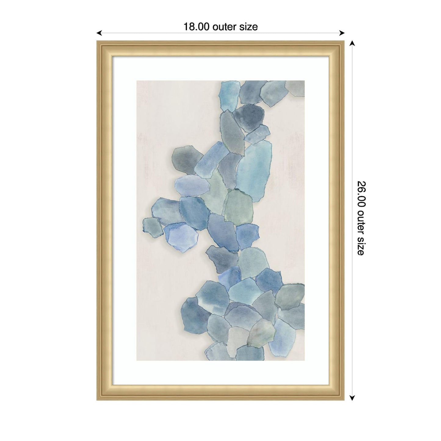 Amanti Art Framed Wall Art Print 26x18 Soft Blue Mosaic Cascade by Hannah Dawson, Abstract Wall Art, Modern Decor, Medium Poster Painting Artwork for Living Room, Bedroom, Bathroom, Kitchen, Office