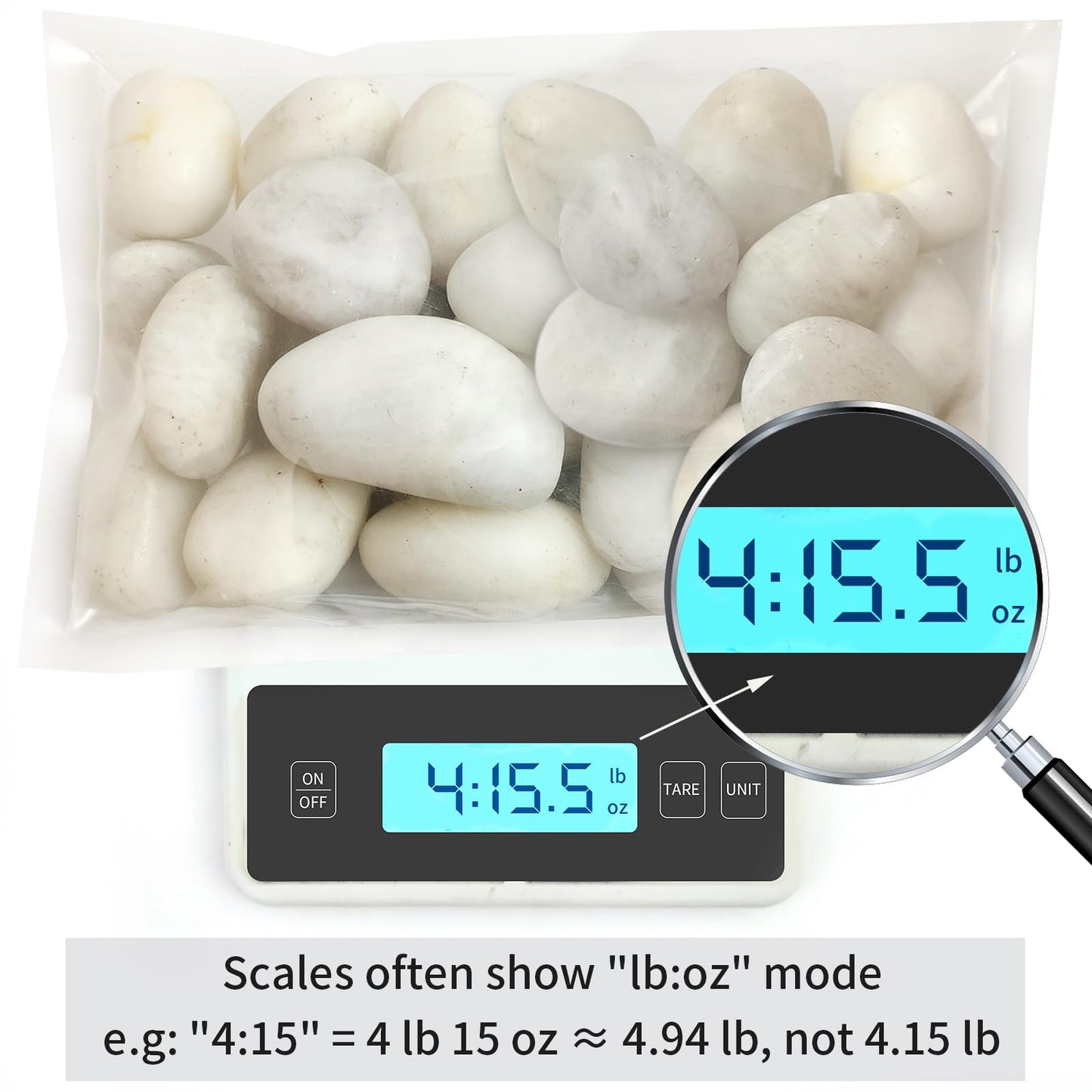 FANTIAN 5 lbs Large White River Rocks, 2-3 inch Pebbles for Indoor Plants, Polished Decorative Stones for Planters Vase Aquarium and Outdoor Garden Landscaping Rocks