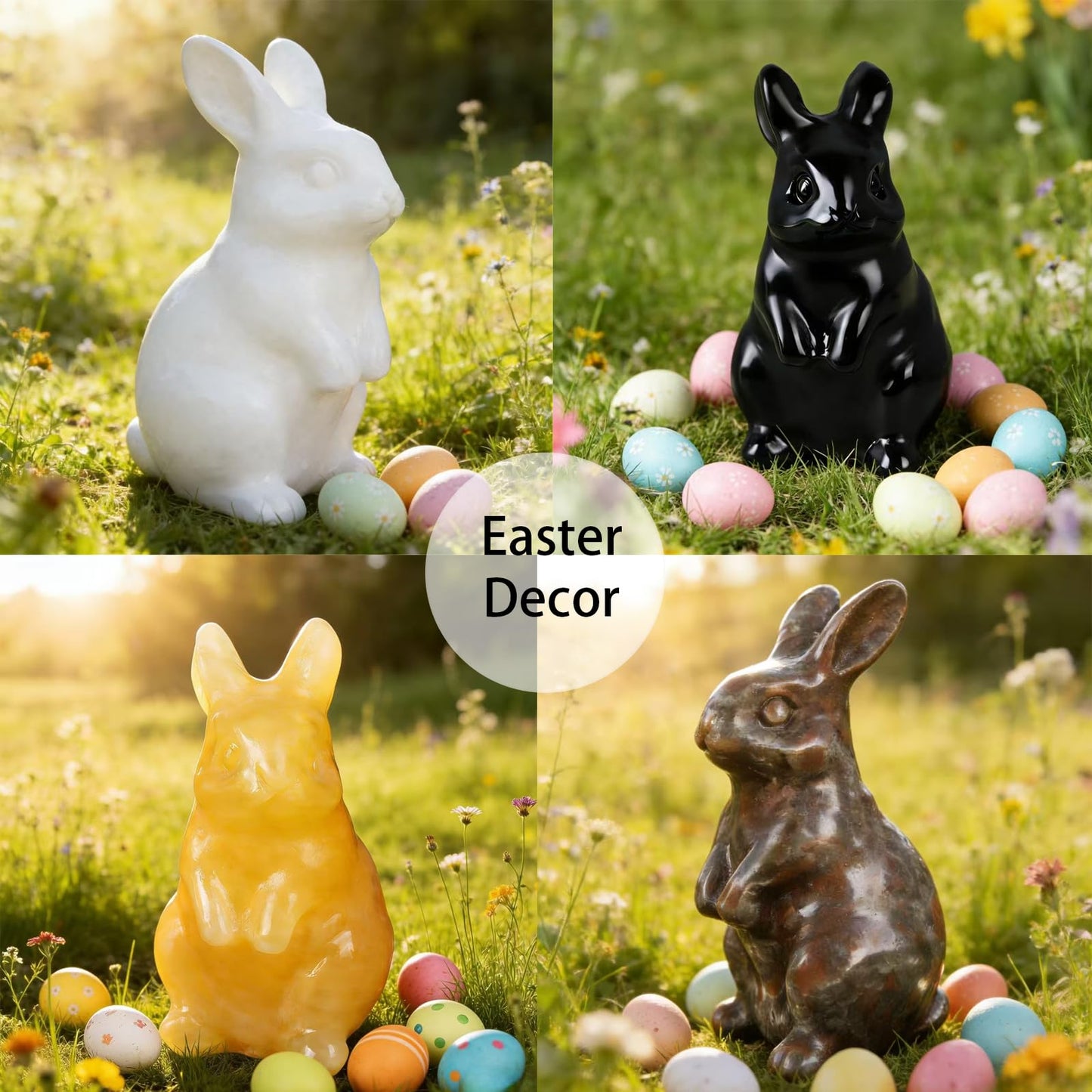 QLRSUXN Amethyst Bunny Figurine, Hand-Carved Rabbit Statue for Home Decor,1.6" Healing Crystal Desk Ornament, Easter Gift for Women Men, Lucky Feng Shui Charm for Office, Cute Animal Spirit Totem