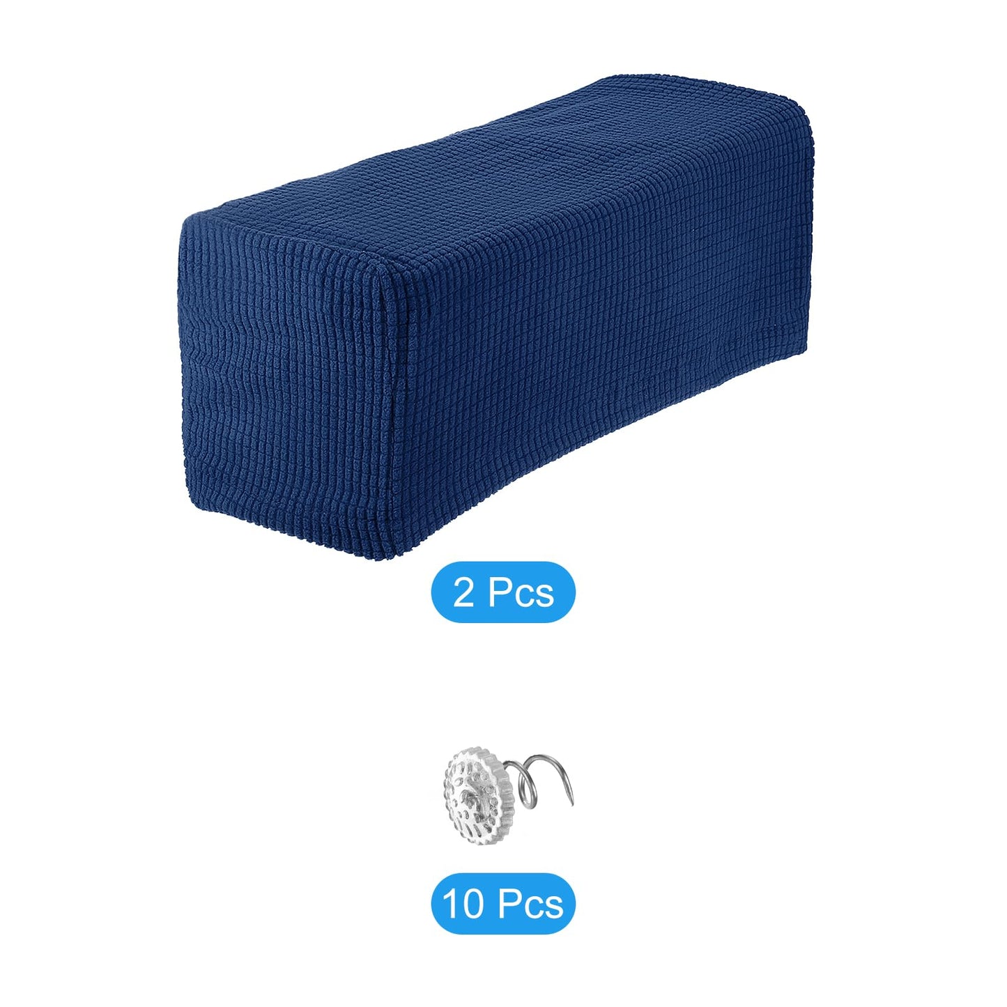 uxcell 2pcs Stretch Armrest Covers for Chairs/Sofas, Couch Arm Covers with Twist Pin, Furniture Protector Slipcovers Navy Blue