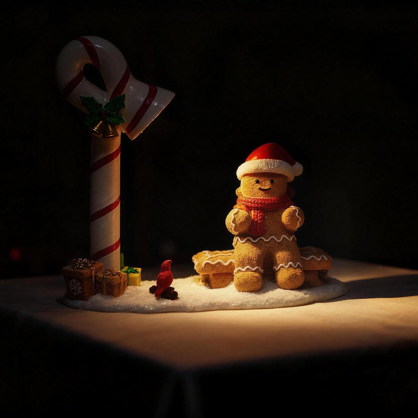 YOQUATE Christmas Gingerbread Man Decorations Indoor Home Decor Christmas Gingerbread Man Figurines Winter for Table Top Centerpiece Fireplace Decor Cute Decoration Gift（GB）