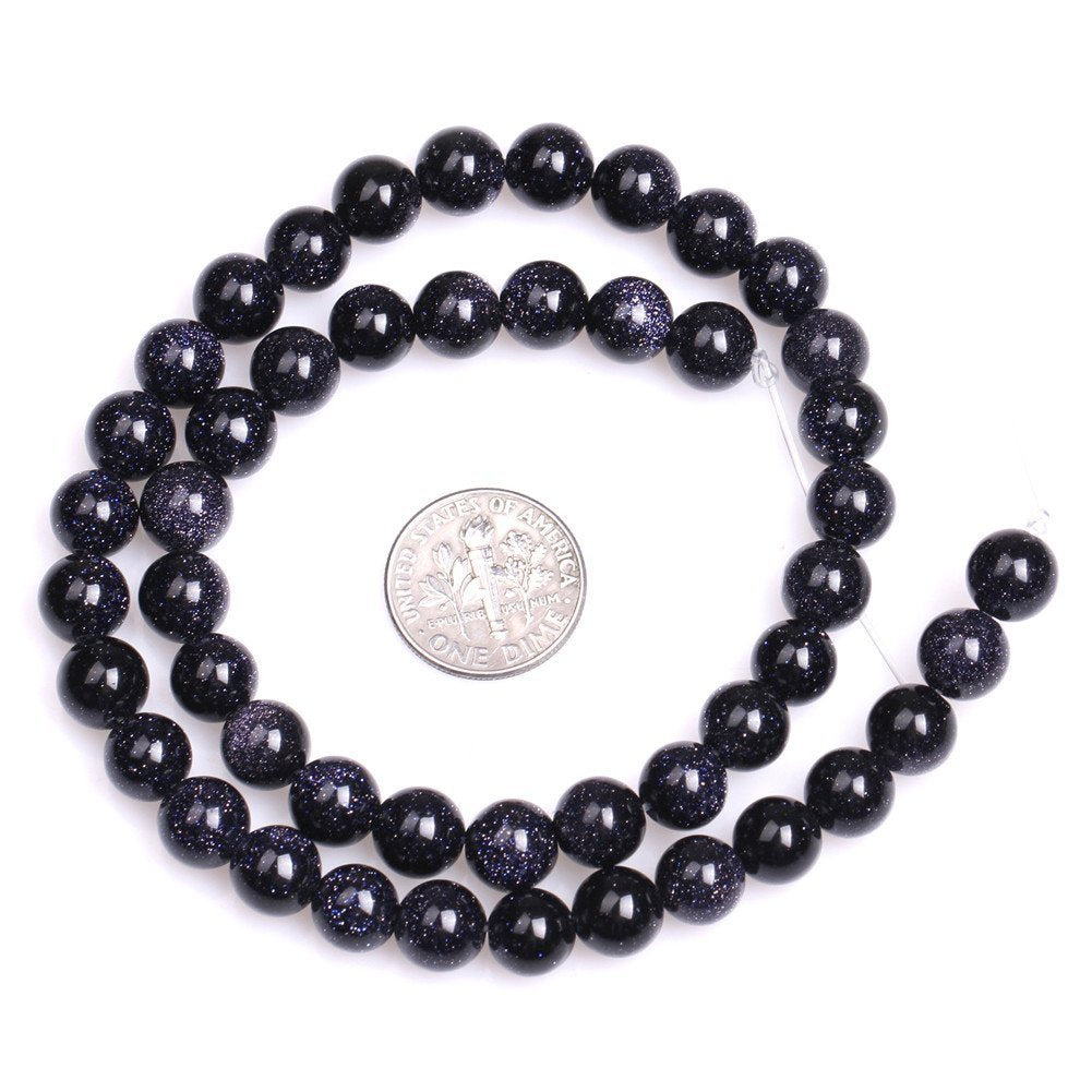 6mm Natural Blue Sandstone Beads Round Gemstone Loose Beads for Jewelry Making (58-62pcs/strand)
