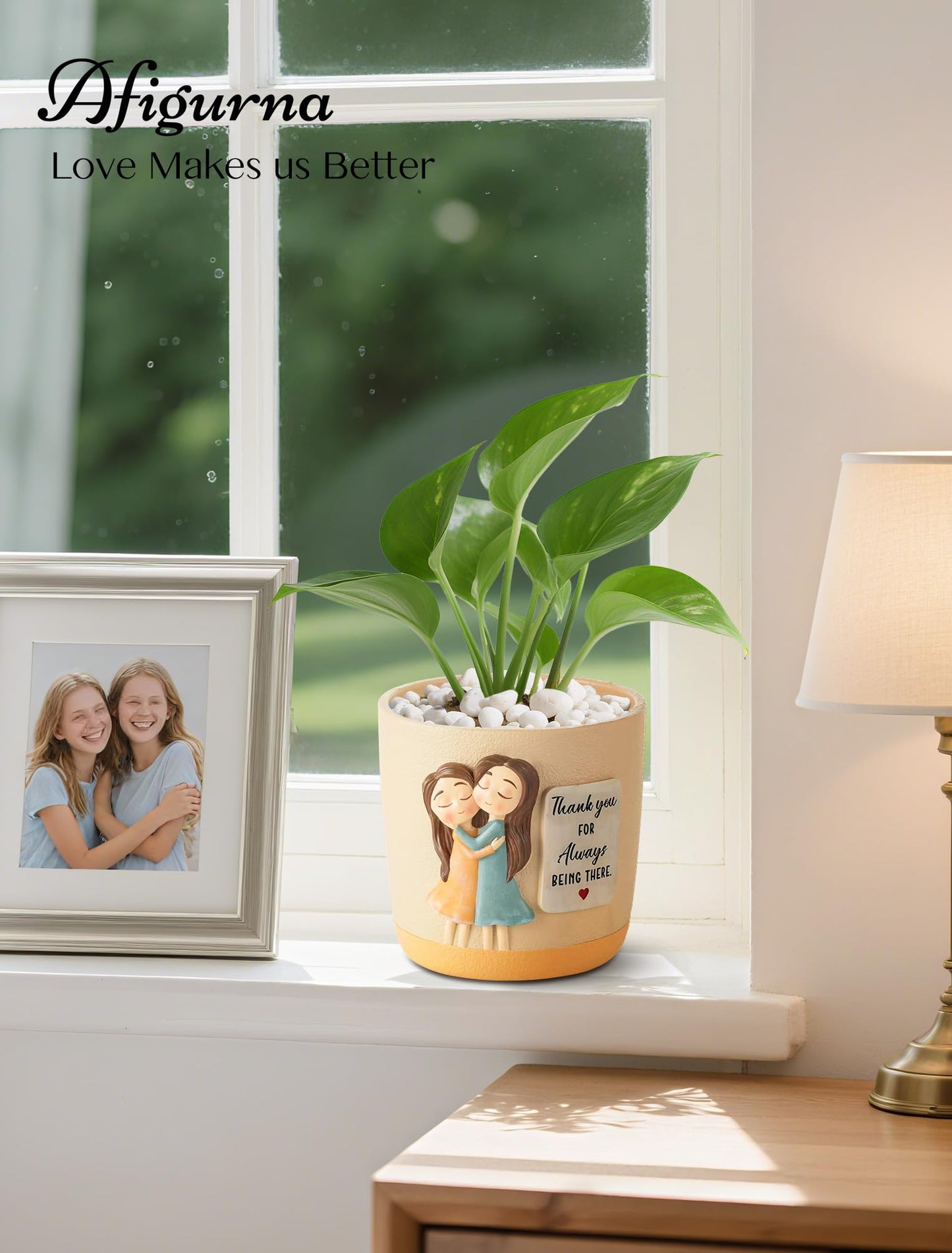 Afigurna Gardening Gifts for Women: 5.3in Plant Pot Gifts for Gardener - Plant Mom Presents for Gardener - Plant Pot Garden Presents for Mom Friends Lady Christmas Birthday Mothers Day