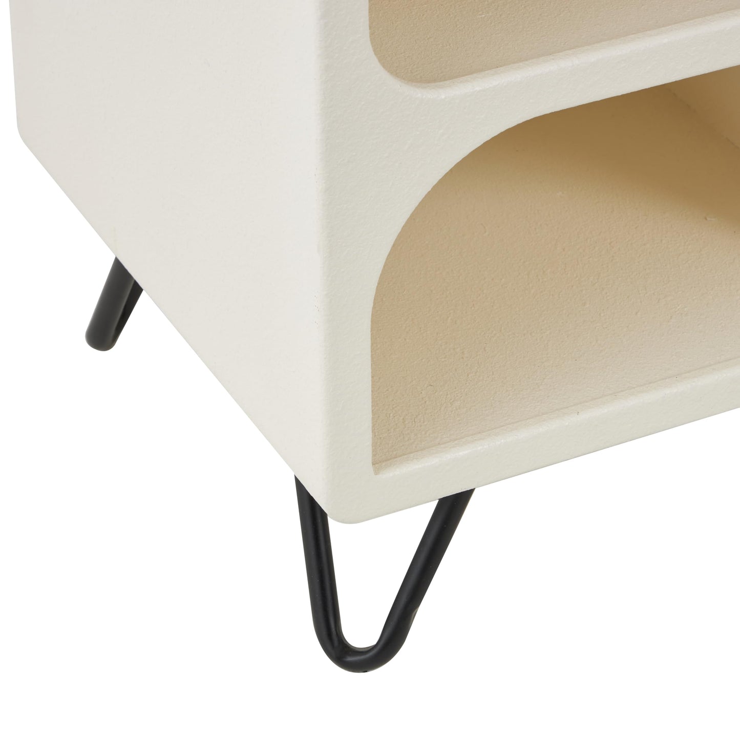 Deco 79 Wood Storage Shelving Unit 8 Shelf Shelving Unit with Black Metal Support, Display Shelf 40" x 15" x 28", Cream