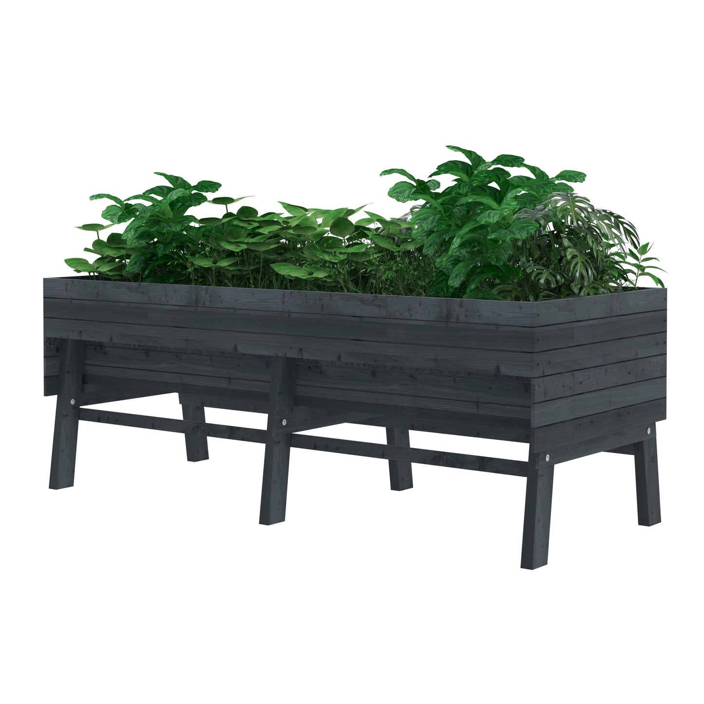 Yardenaler 6x3x2FT Raised Garden Bed with Legs, Large Outdoor Elevated Wood Planted Box with Liner for Vegetable, Flower, Backyard, Patio, Gray