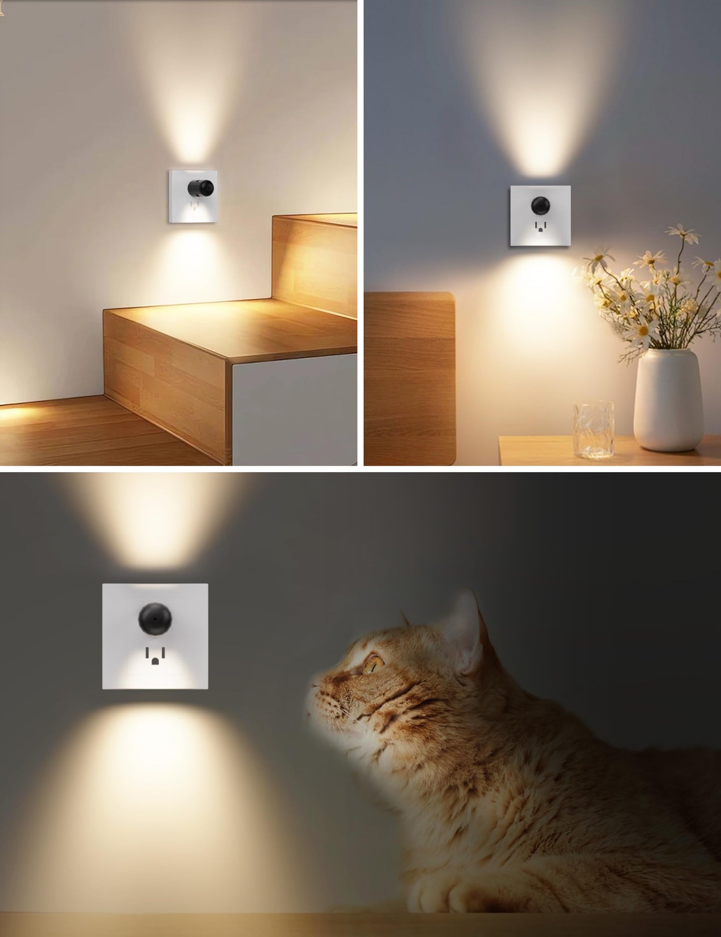 TSEXES 6 Pack LED Night Lights with Dusk to Dawn Sensor, 3000K Soft White, Plug in Wall Night Lights for Kids, Kitchen, Hallway, Bathroom, Bedroom,Non-Dimmable