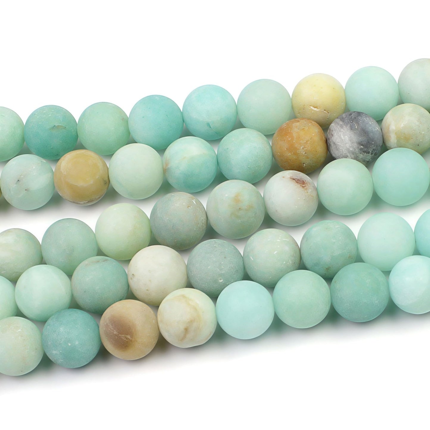 MJDCB Natural Matte Amazonite Round Loose Beads for Jewelry Making DIY Bracelet Necklace (8mm)