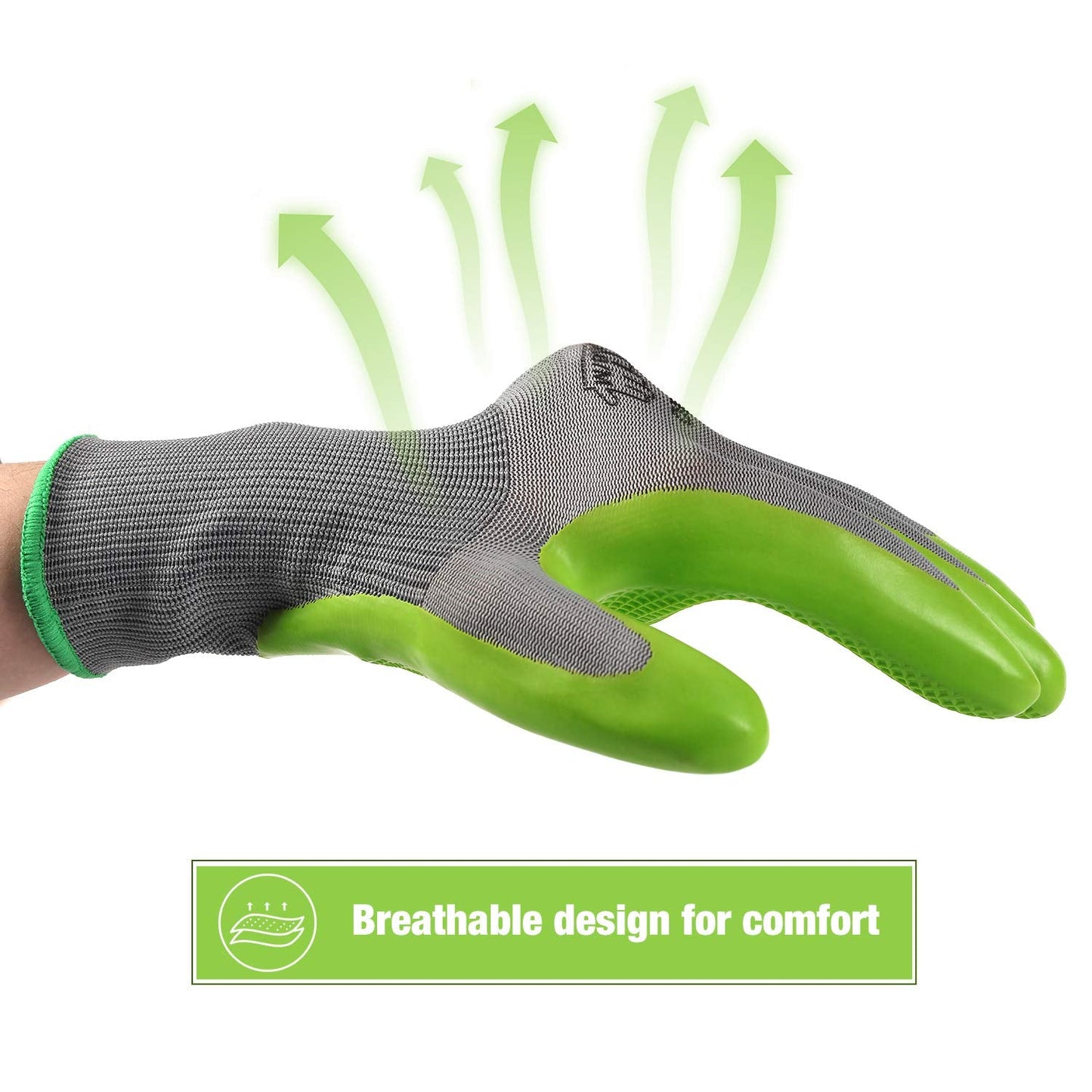 WORKPRO 6 Pairs Garden Gloves, Work Glove with Eco Latex Palm Coated, Gardening Gloves, Working Gloves for Weeding, Digging, Raking, and Pruning (Medium)