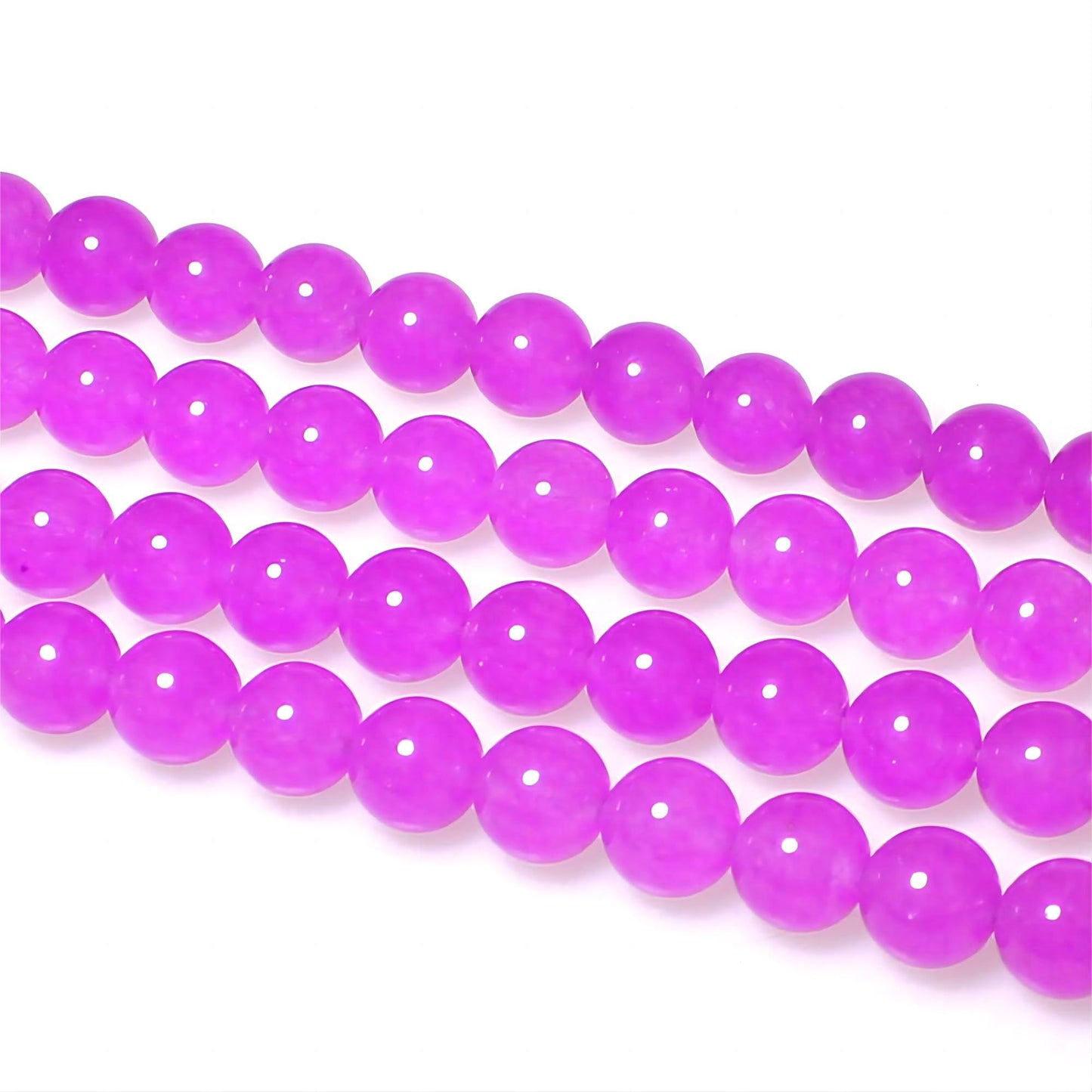 MJDCB Stone Beads 8mm 43pcs Round Purple Red Jade Loose Gemstone Bead Charms for Jewelry Making Bracelet Necklace Earring Pendant