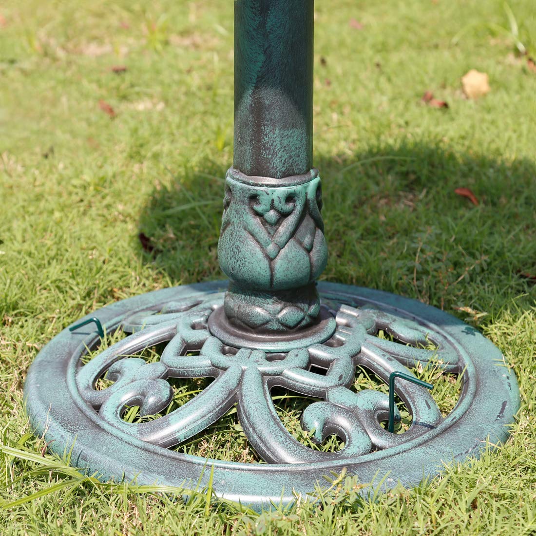 VIVOHOME Bird Bath with Solar Fountain for Outside, Polyresin Pedestal Bird Baths with Solar Powered Pump for Outdoor, Garden, Weather-Resistant Birdbaths with 20" Bowl, Green