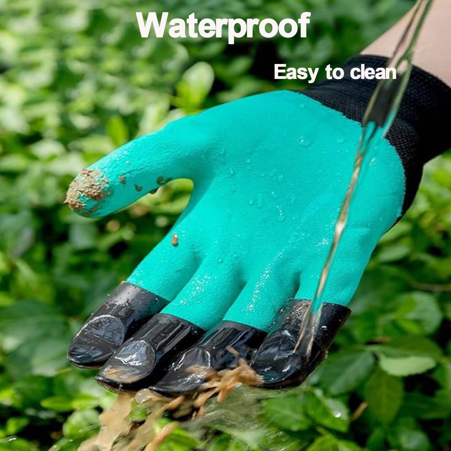 AsggBah 2Pairs Claws Gardening Gloves Garden Gloves with Claws for Planting Digging Paking Waterproof Garden Glove Claws Best Gift for Women (Green+Purple)