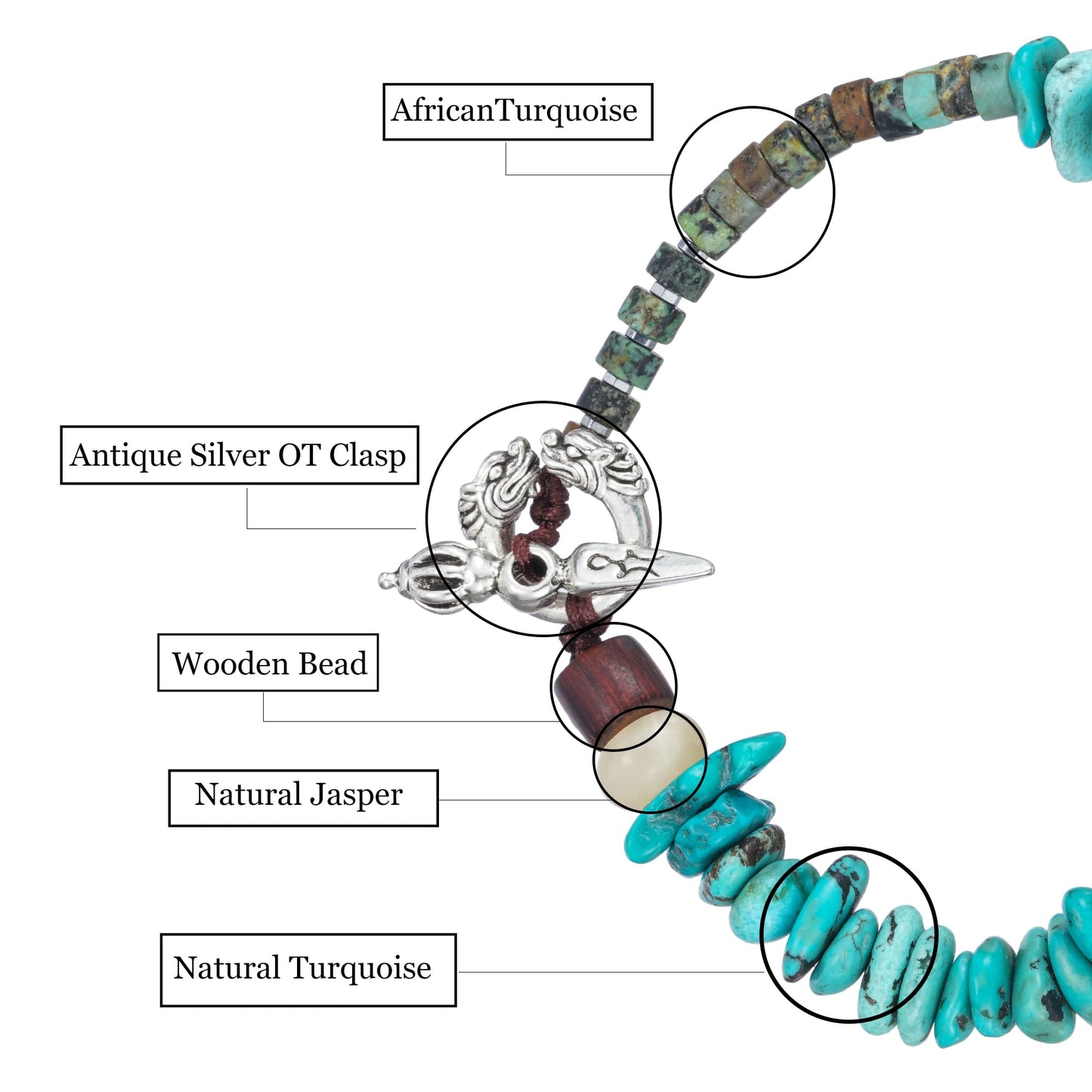 Plumiss Boho Turquoise Bead Bracelet for Women Natural Stone Beaded Bracelets Jewelry for Gift