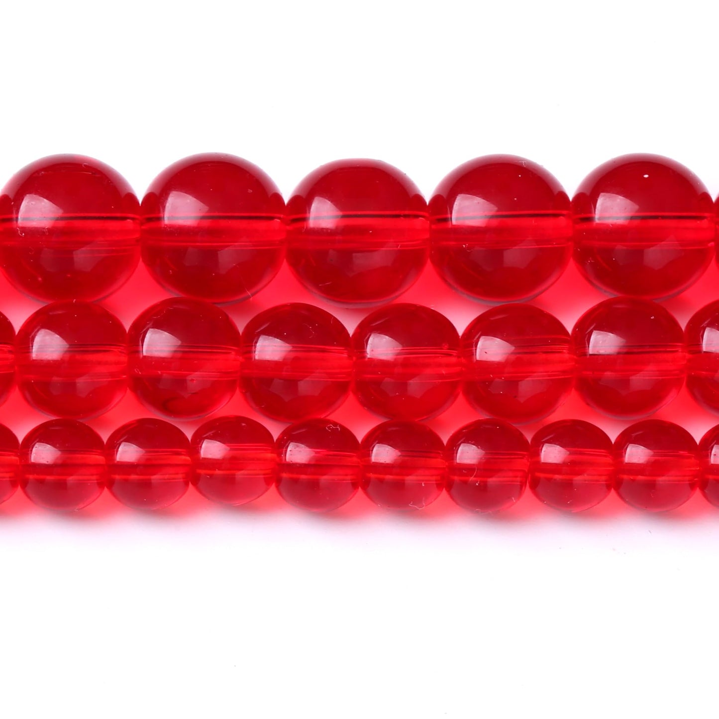 10MM Garnet Red Glass Round Loose Beads Natural Gem Beads Crystal Energy Stone Beads for Jewelry Making DIY Bracelet Necklace