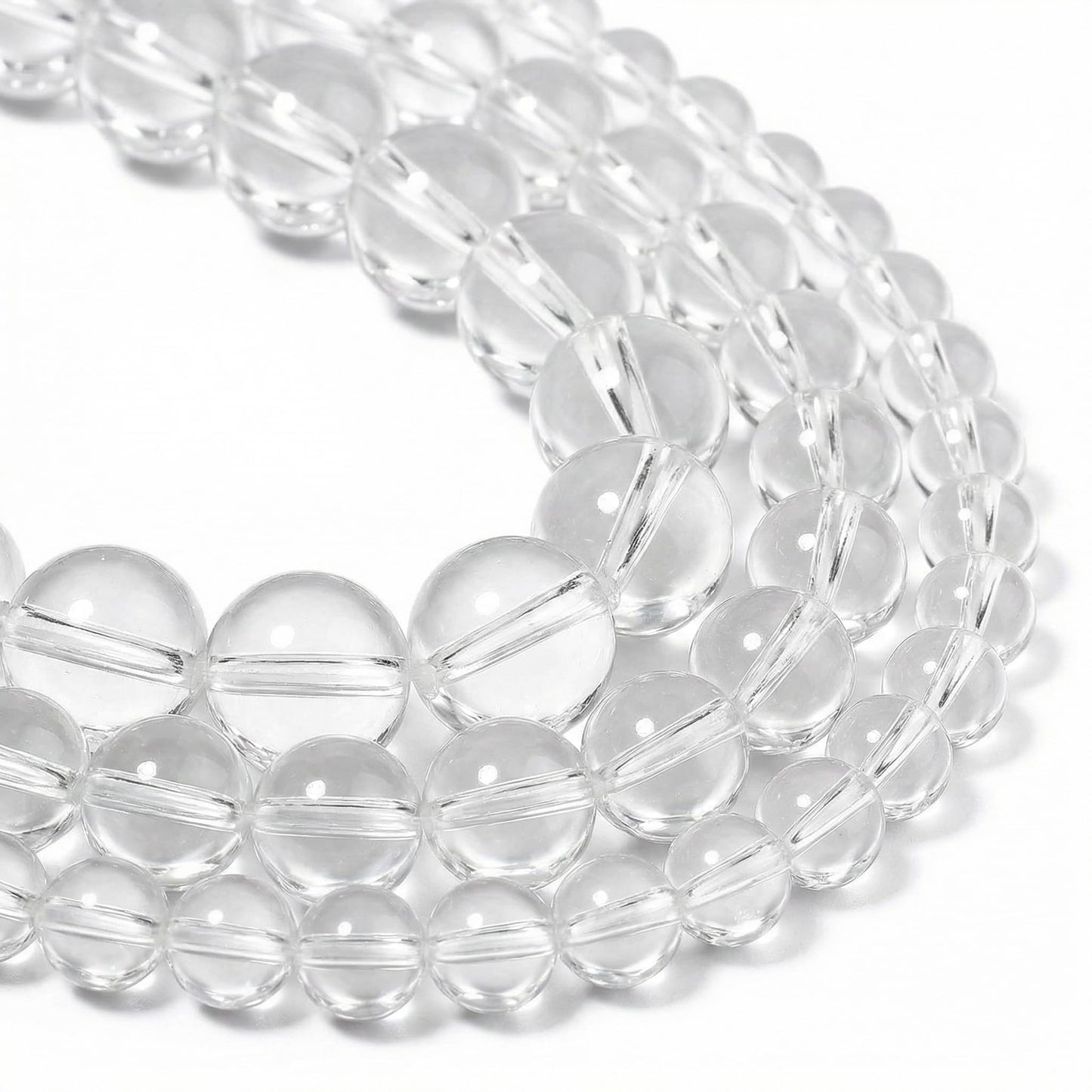 Yochus 60pcs Clear Quartz Stone Beads，6mm Healing Power Natural Stone Round Loose Beads for Jewelry Making Earring Necklace DIY Crafts