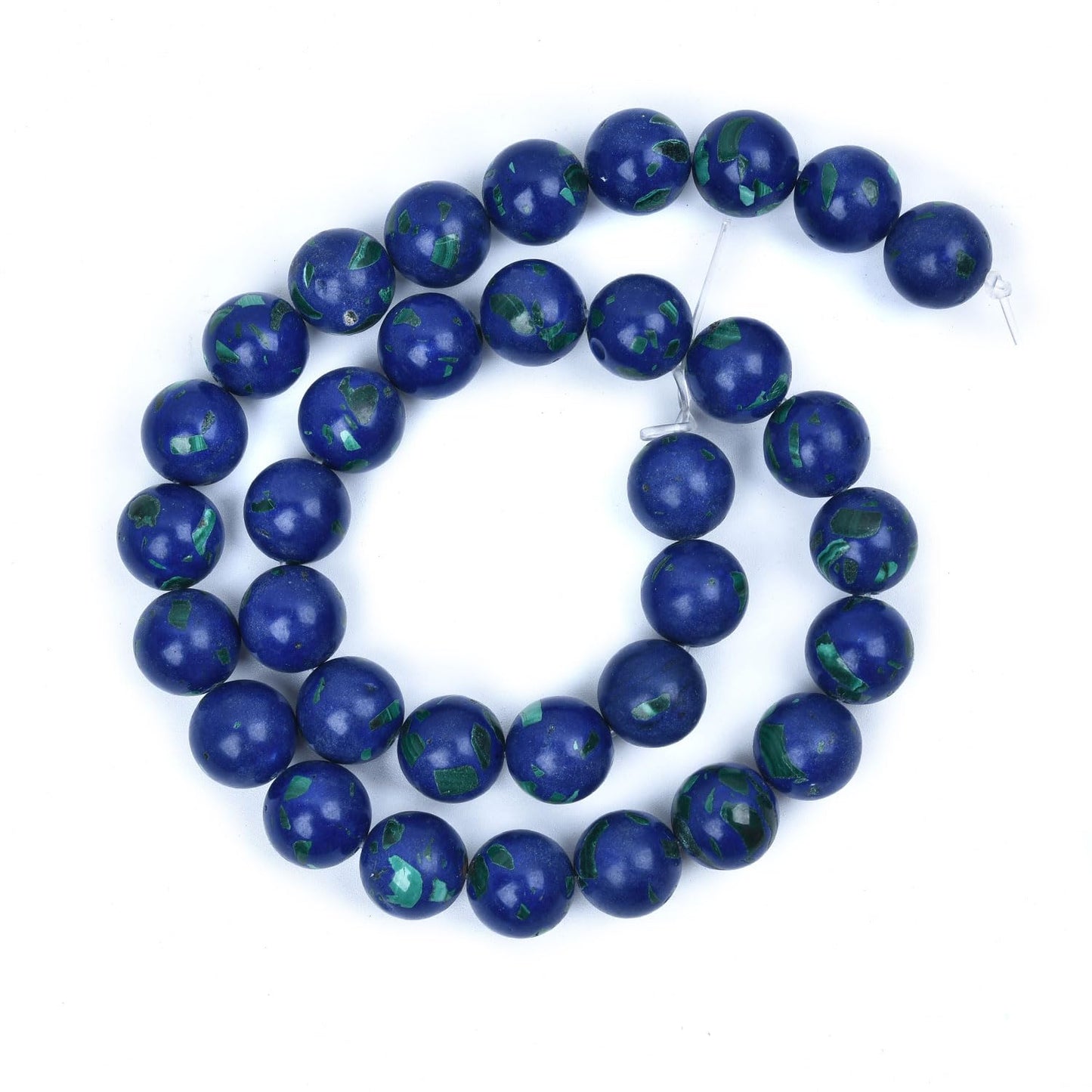 HAAMIIQII 12mm Lapis Lazuli Round Stone Spacer Beads, Loose Gemstone Beads for Jewelry Making, DIY Bracelet, Necklace, Healing Crystal 15 Inch (33pcs)